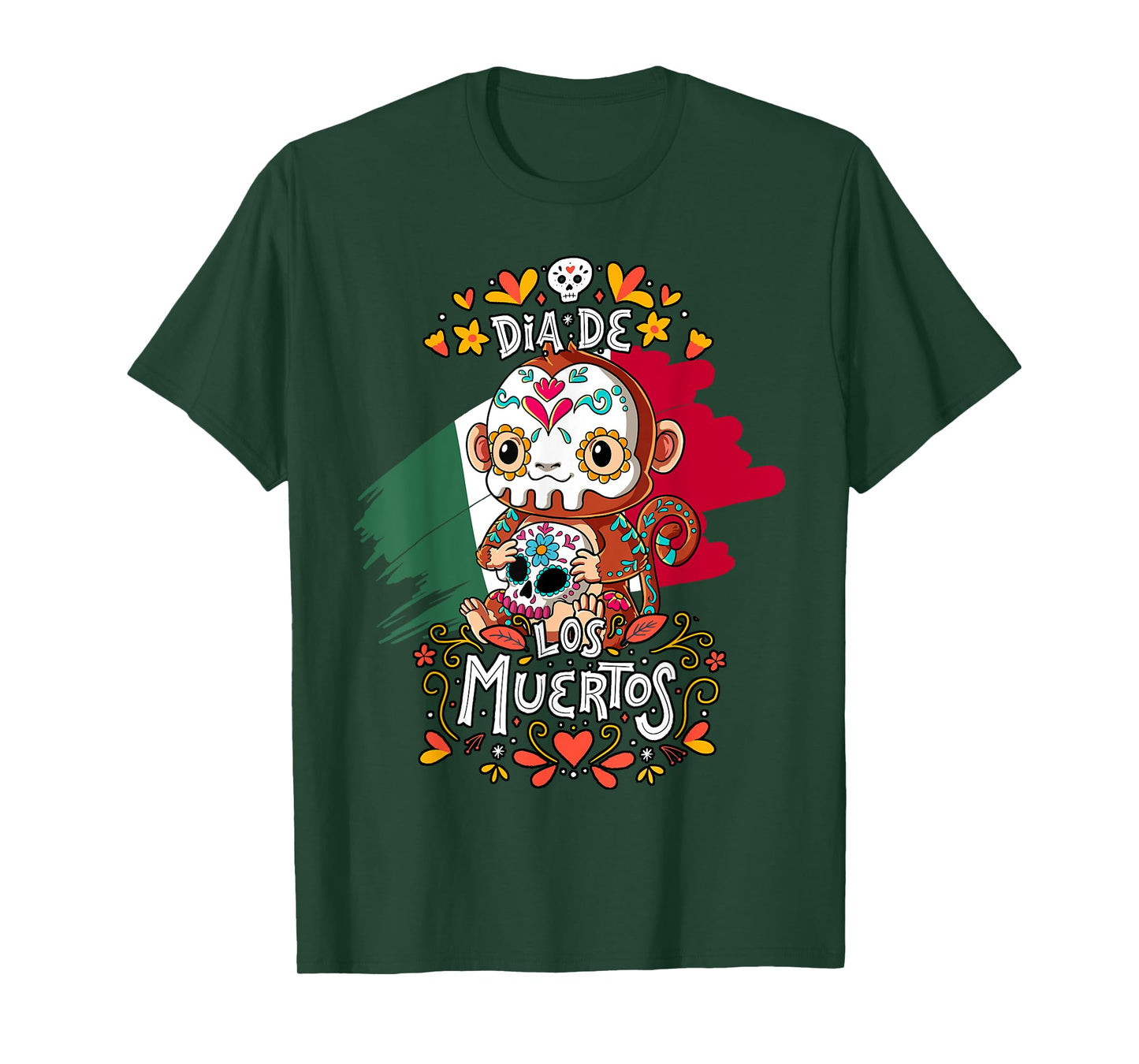 Dia De Los Muertos Monkey T-Shirt