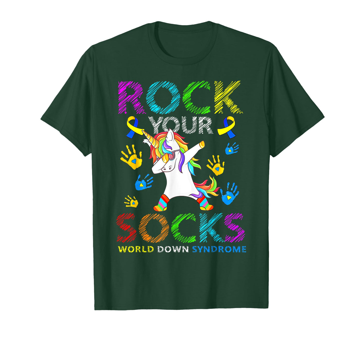 Unicorn Rock Your Socks World Down Syndrome Awareness T-Shirt