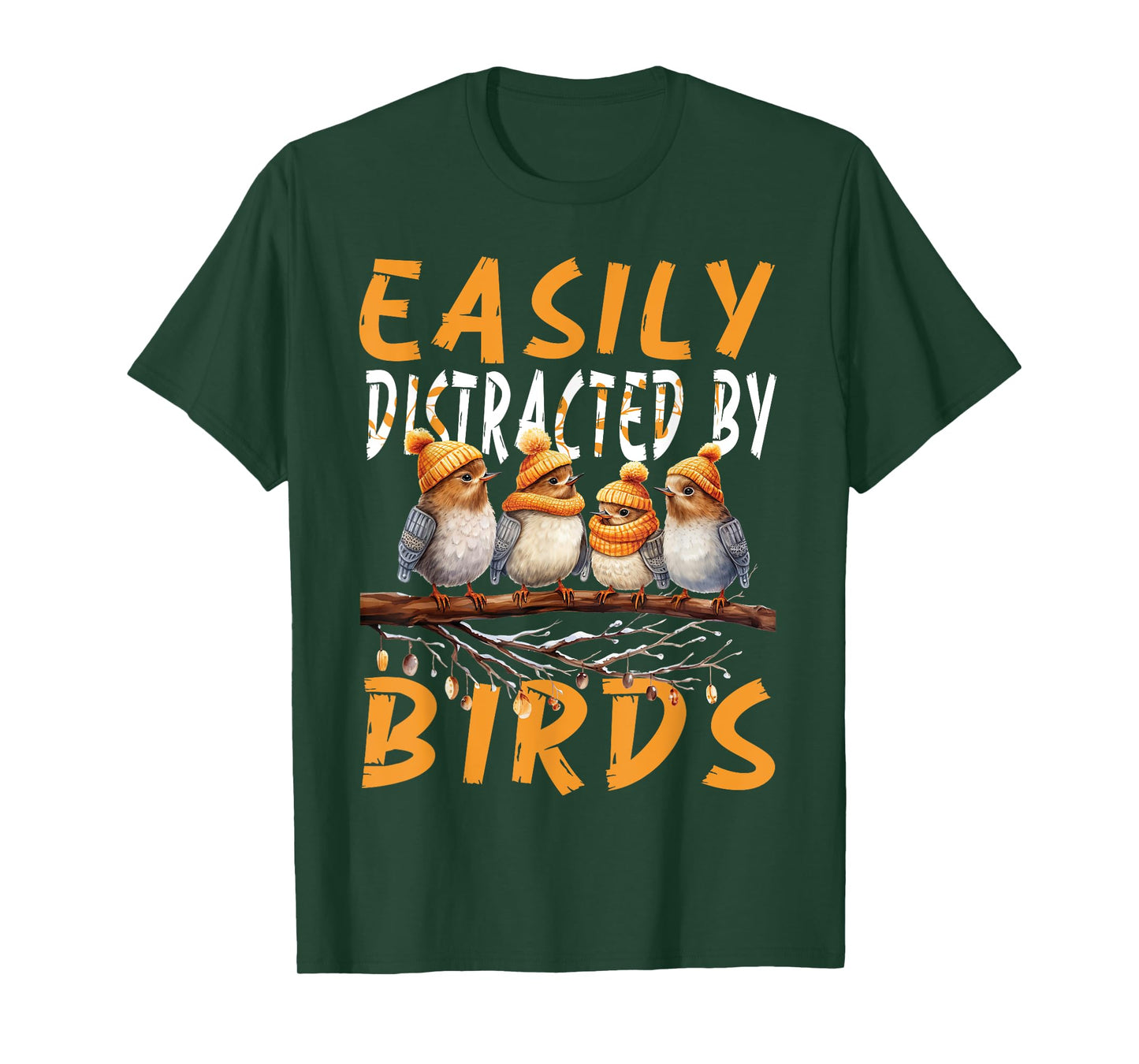 Easily Distracted By Birds , Funny Bird , Birds Lovers Cute T-Shirt