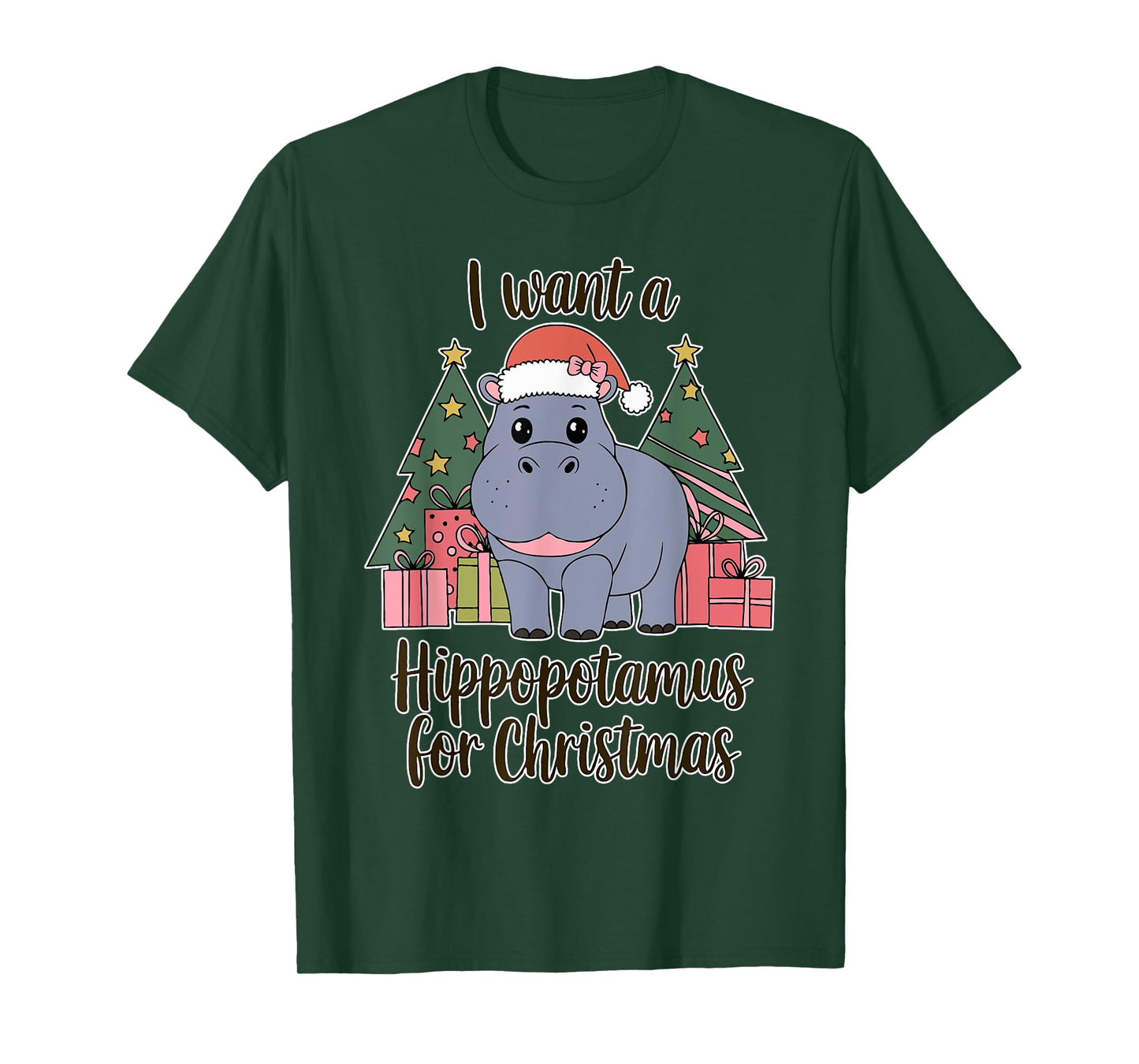 I Want A Hippopotamus For Christmas Xmas Hippo for Kid Women T-Shirt