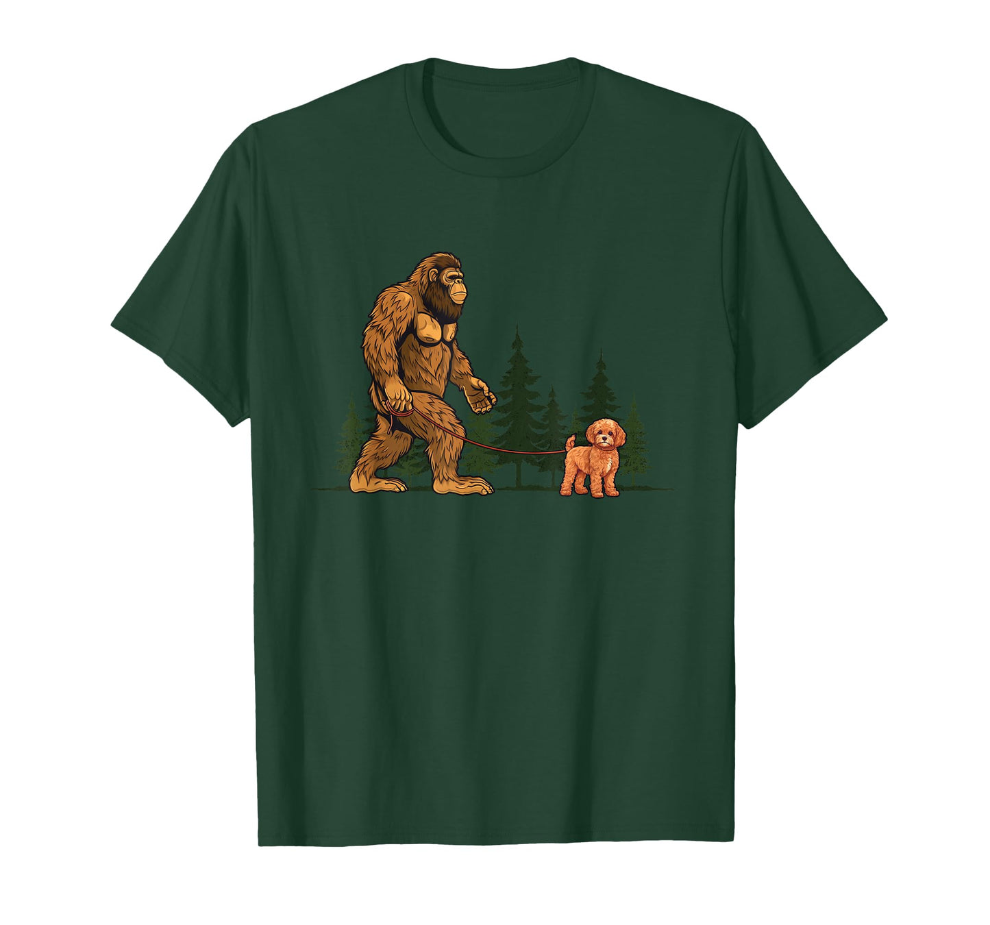Funny Cavapoo Bigfoot Dog Walking Dog Mom Dad Kids T-Shirt