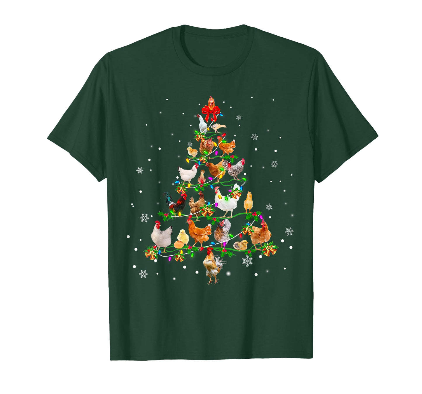 Chicken Christmas Tree Ornament Decor Xmas T-Shirt