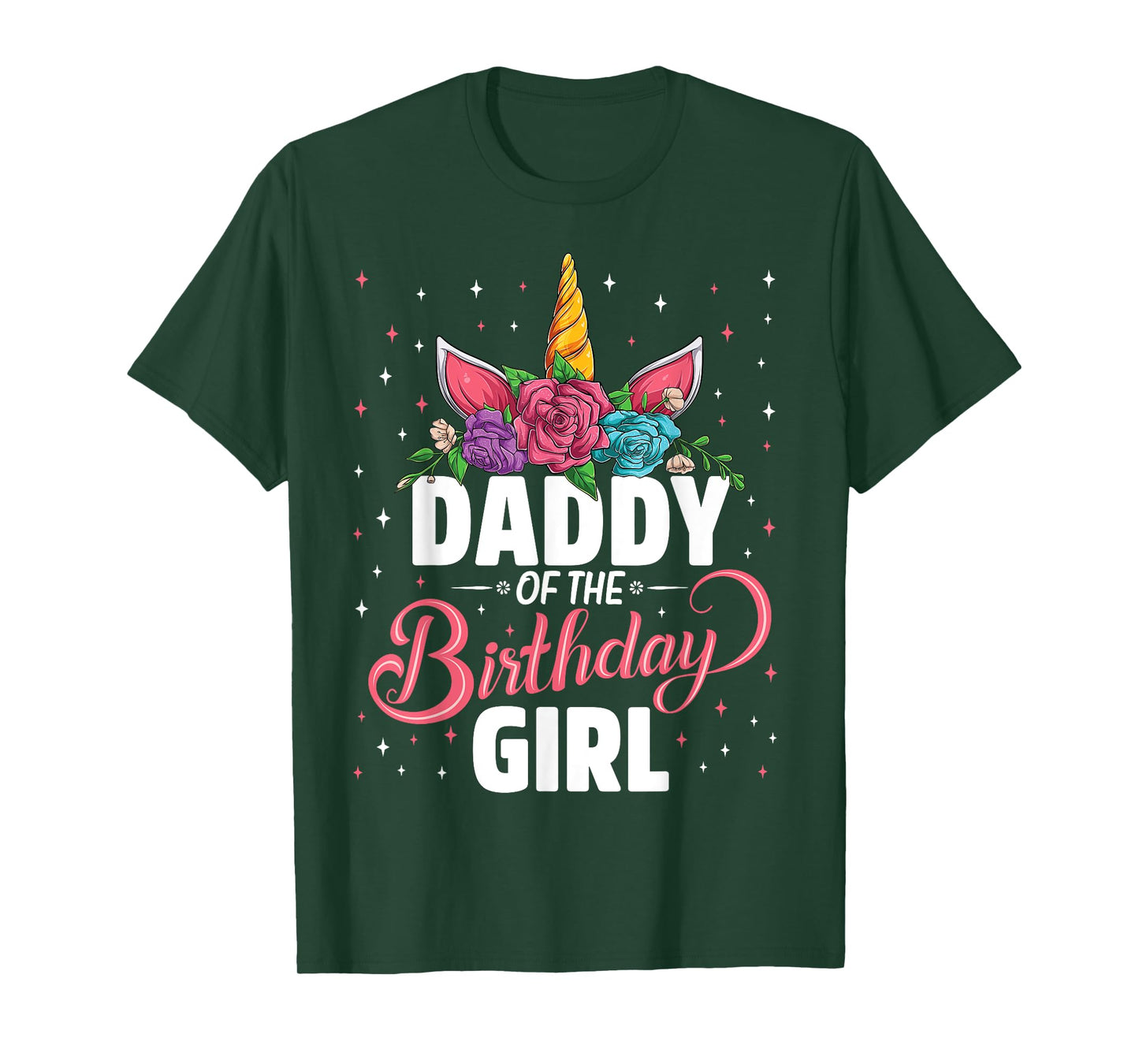Daddy Of The Birthday Girl Unicorn Girls Family Matching T-Shirt