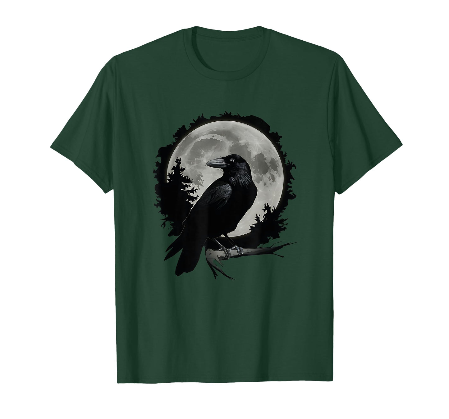 Full Moon Raven Women Men Kid Black art Black Bird Crow Moon T-Shirt