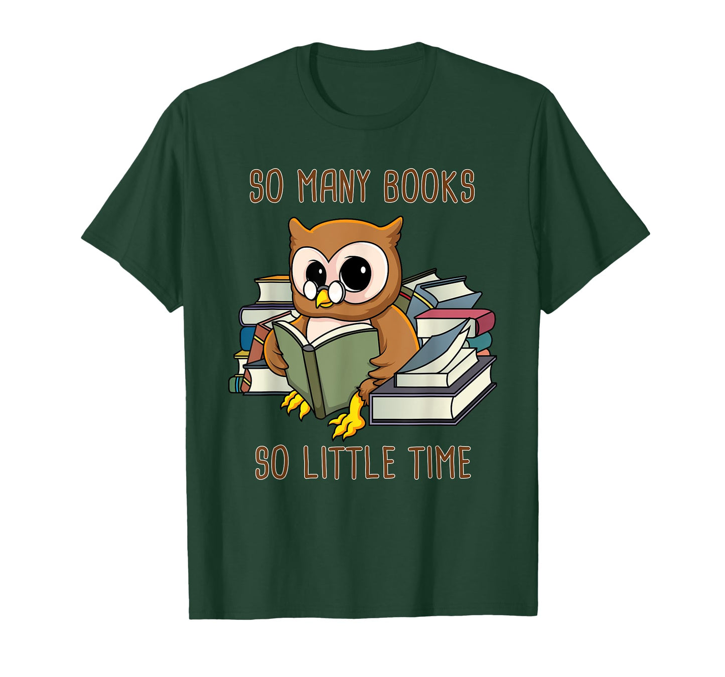 So Many Books Reading Night Owl So Little Time Funny Geek T-Shirt