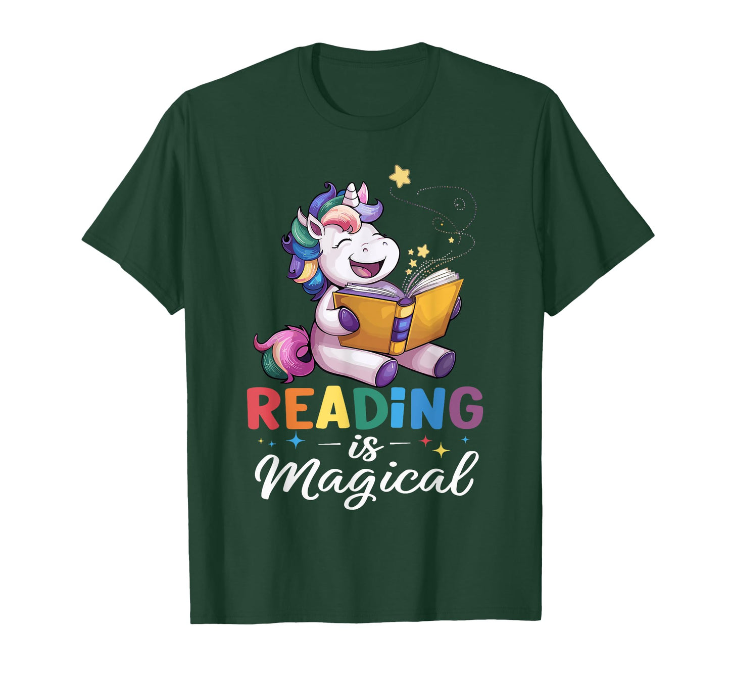 Unicorn Reading Is Magical Book Teacher Men Women Girls Kids T-Shirt