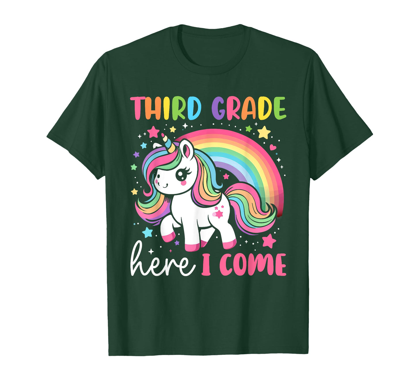 Third Grade Here I Come Unicorn Girls Kids Team 3rd Grade T-Shirt