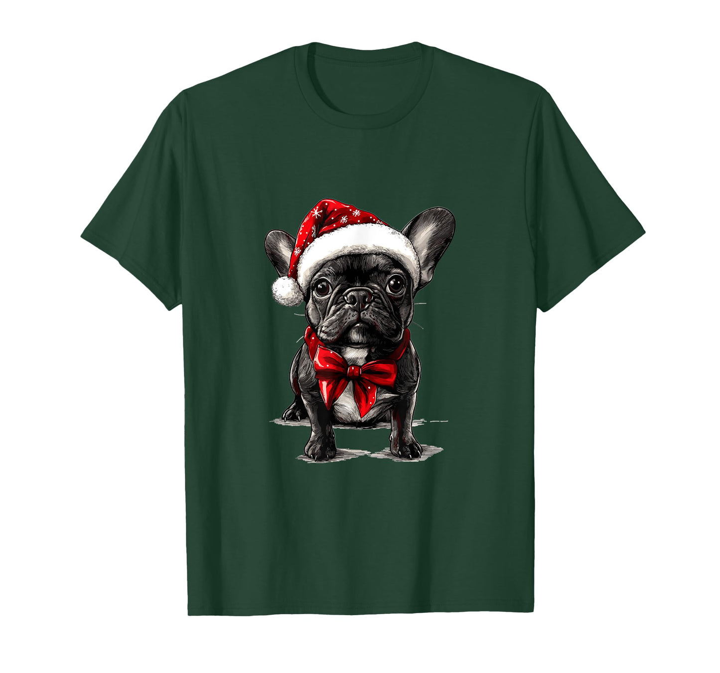 Cute French Bulldog Frenchie Dog Christmas Merry X-mas T-Shirt