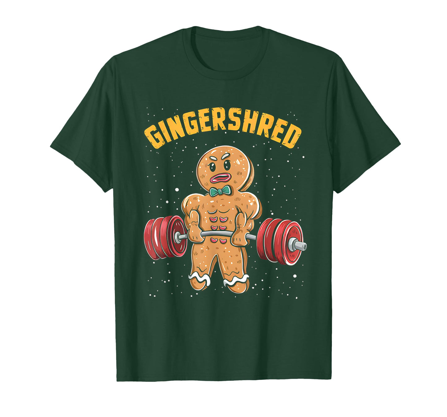 Gingershred Funny Gingerbread Man Gym Bodybuilding Christmas T-Shirt