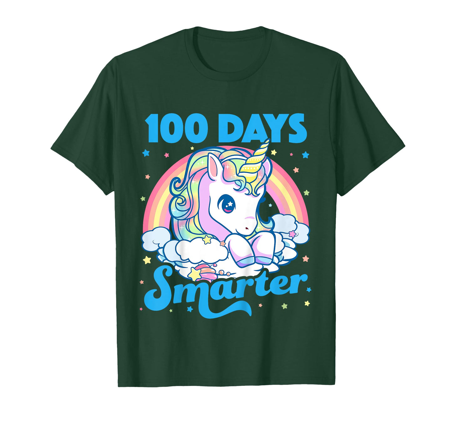 Kids 100 Days Smarter Unicorn Girls Teacher 100th Day of School T-Shirt
