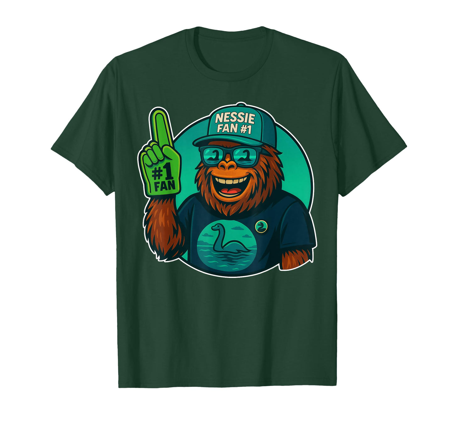 Sasquatch Number 1 Fan Loch Ness Monster Cryptid Lake Monste T-Shirt