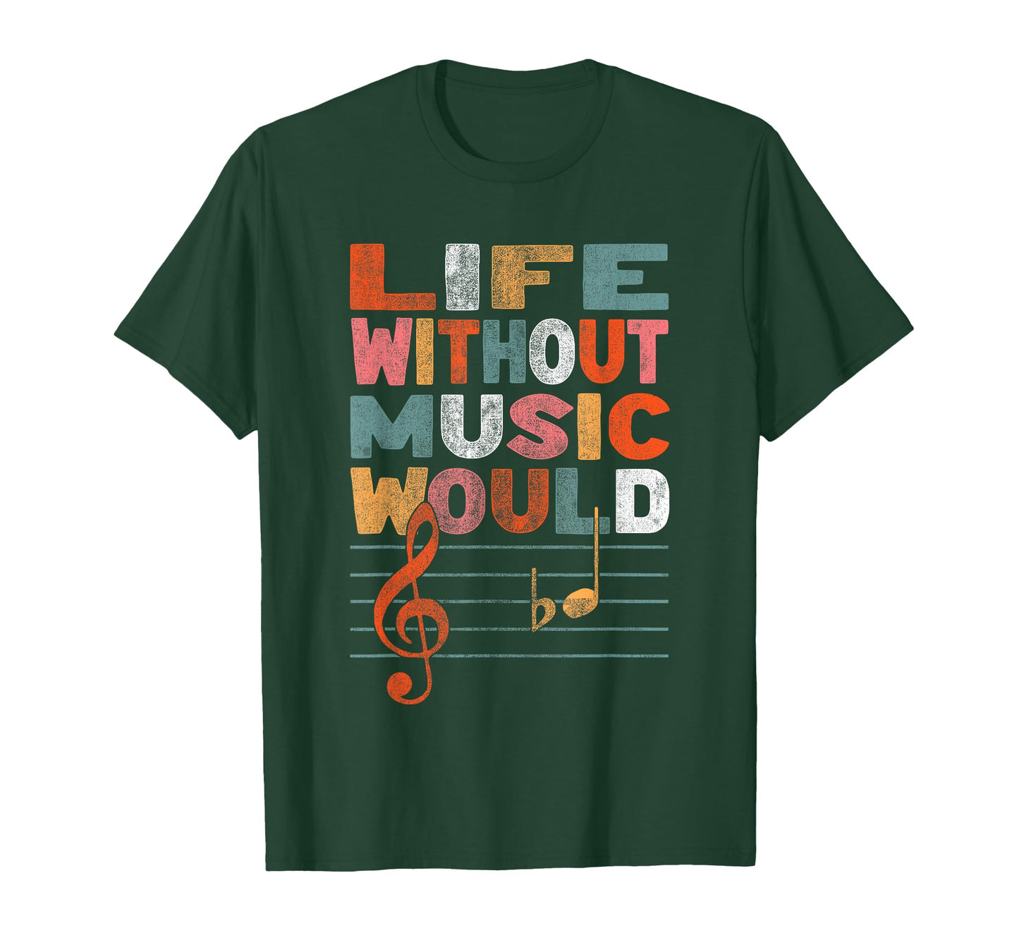 Life Without Music Would Be Flat Funny Music Lover Gift T-Shirt