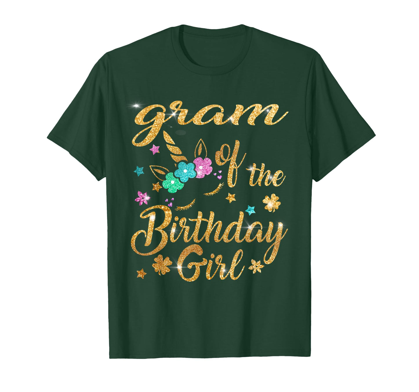 Gram of The Birthday Girl Unicorn Grandma T-Shirt