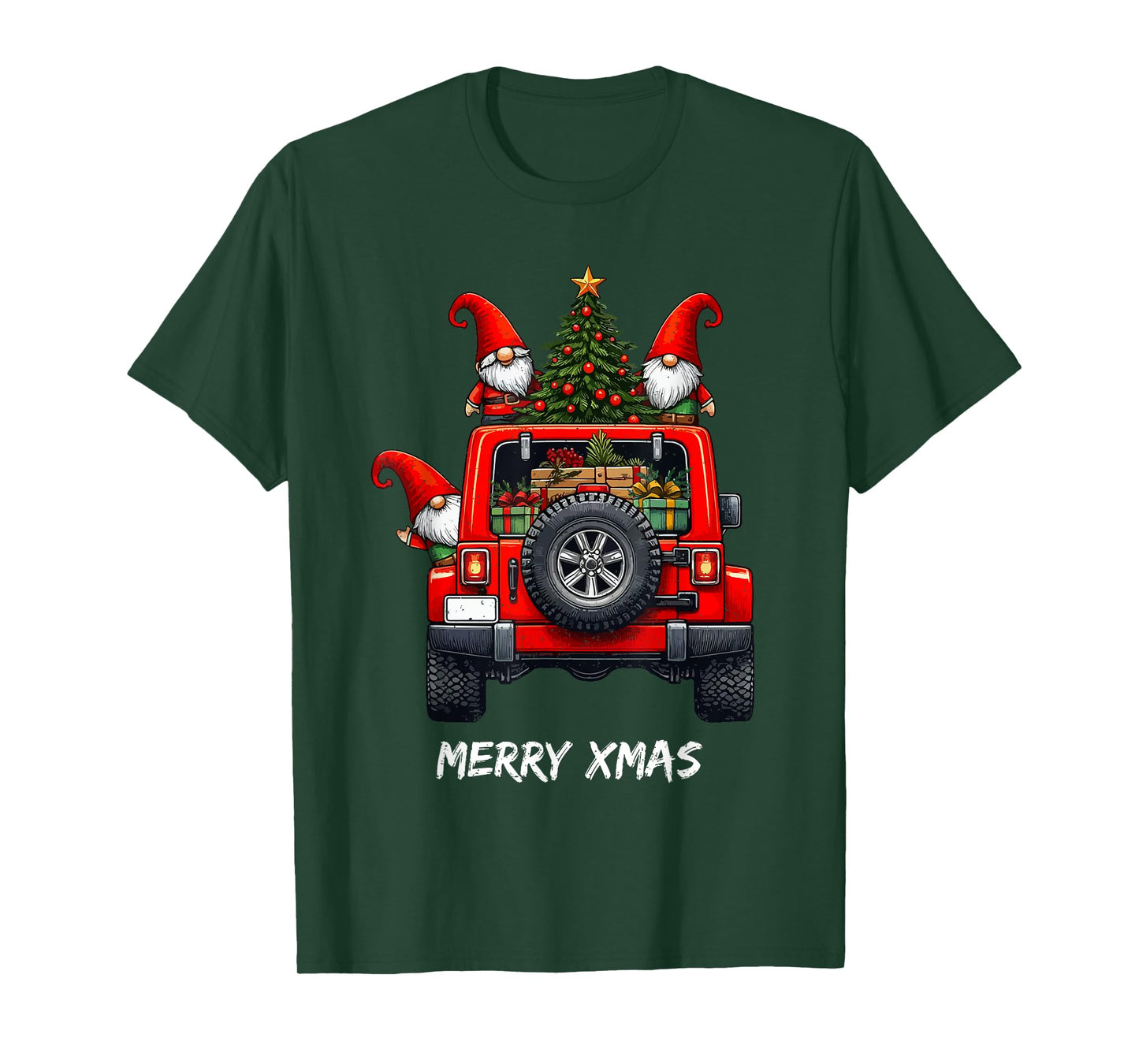 Christmas Tree On Car X-Mas Winter Holiday Men Women Kids T-Shirt
