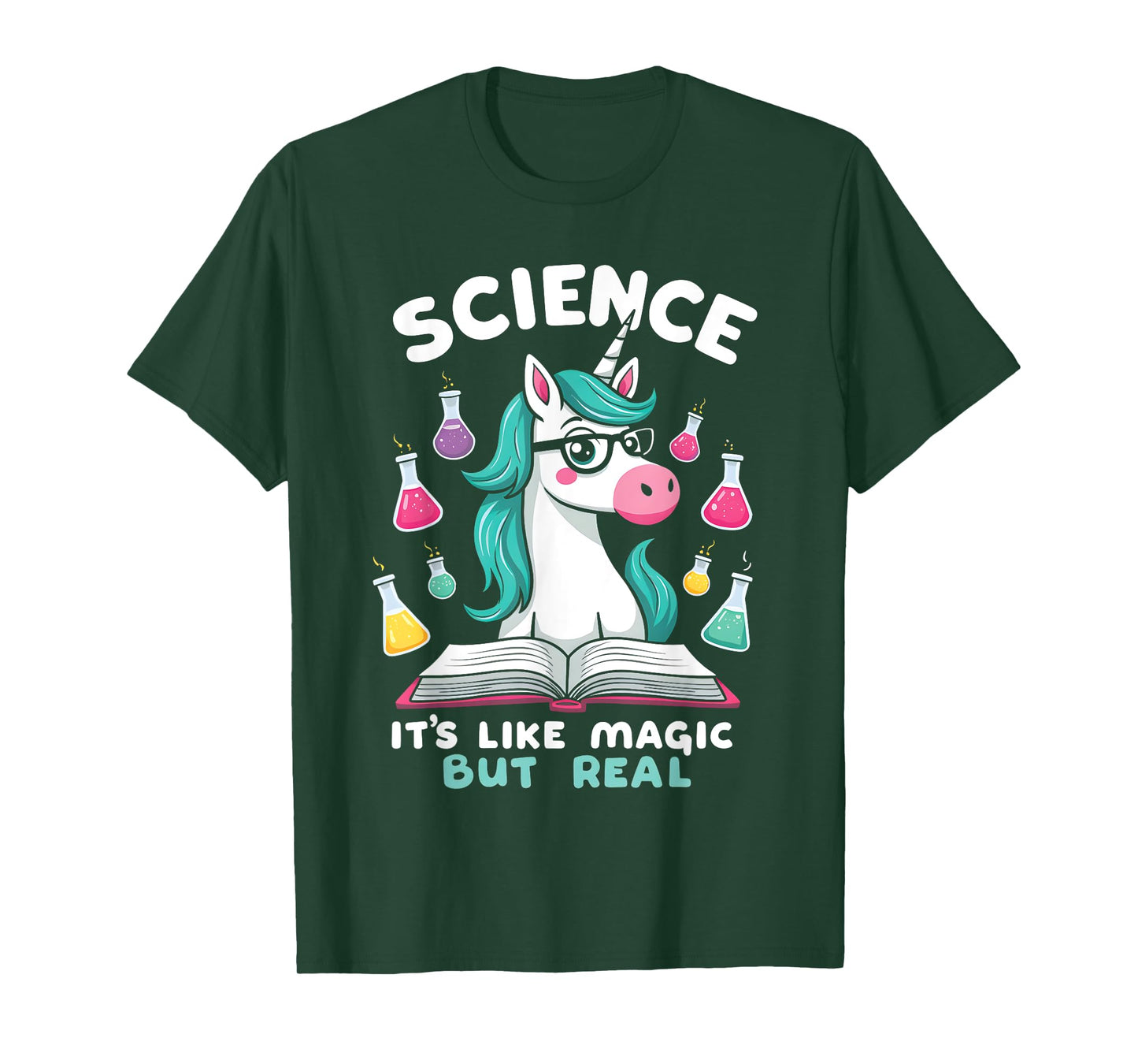 Funny Science Is Like Magic But Real Unicorn Funny Science T-Shirt