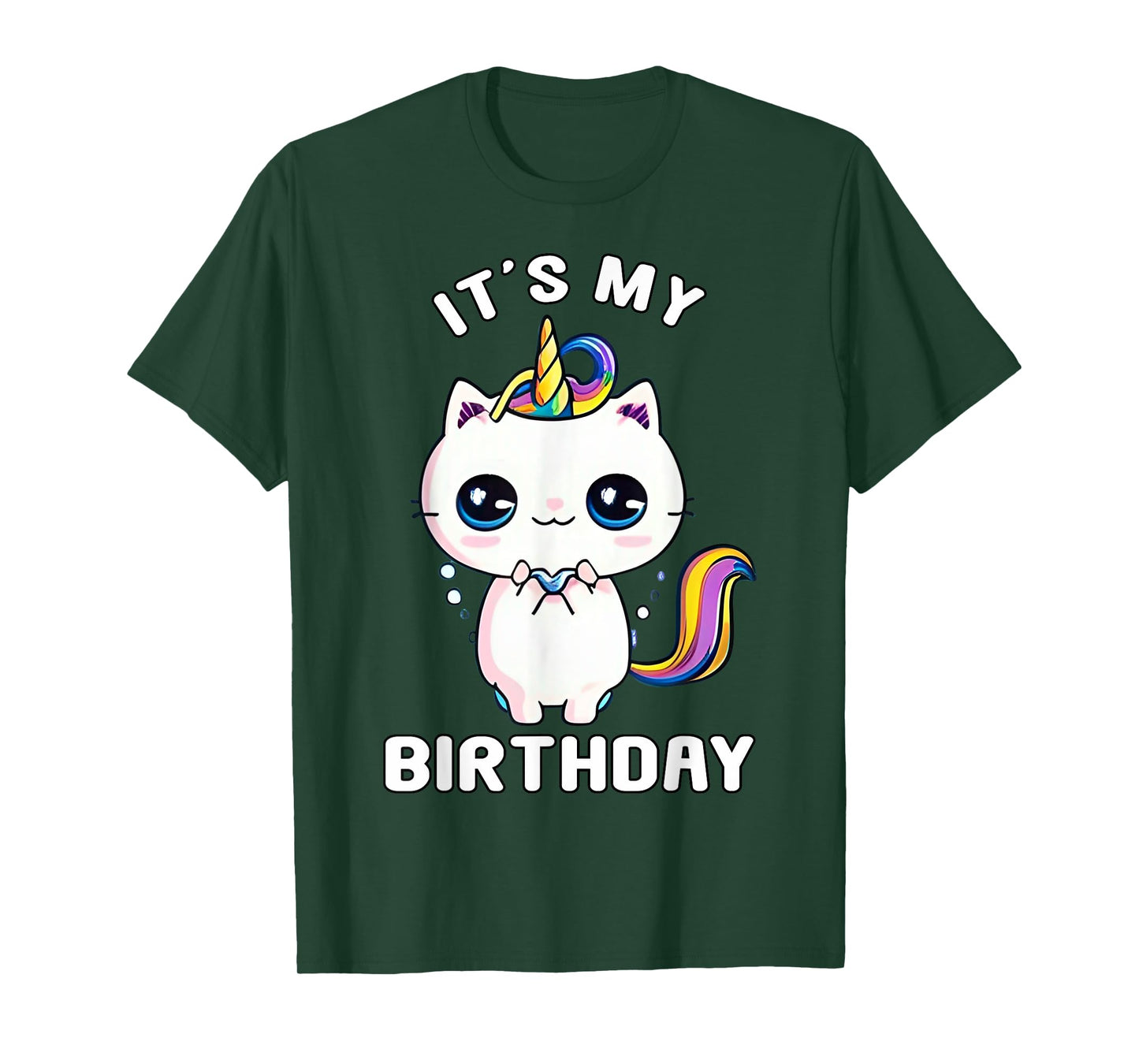 It's My Birthday Caticorn Meowgical Cat Kittycorn Unicorn T-Shirt for Men Women Girls Kids