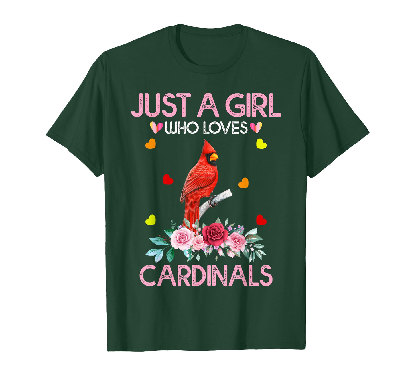 Cardinal Bird Tee For Women Just A Girl Who Loves Cardinals T-Shirt
