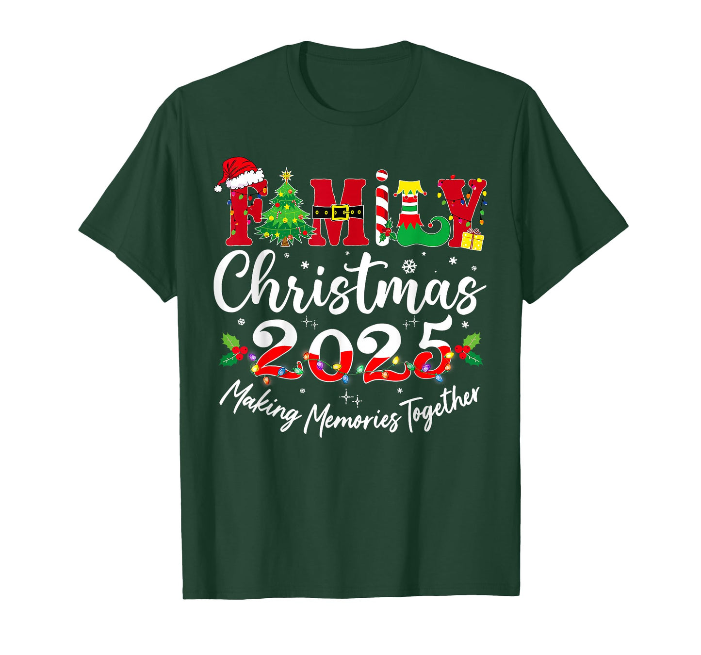 Family Christmas 2025 Matching Outfit Santa Elf Squad Group T-Shirt