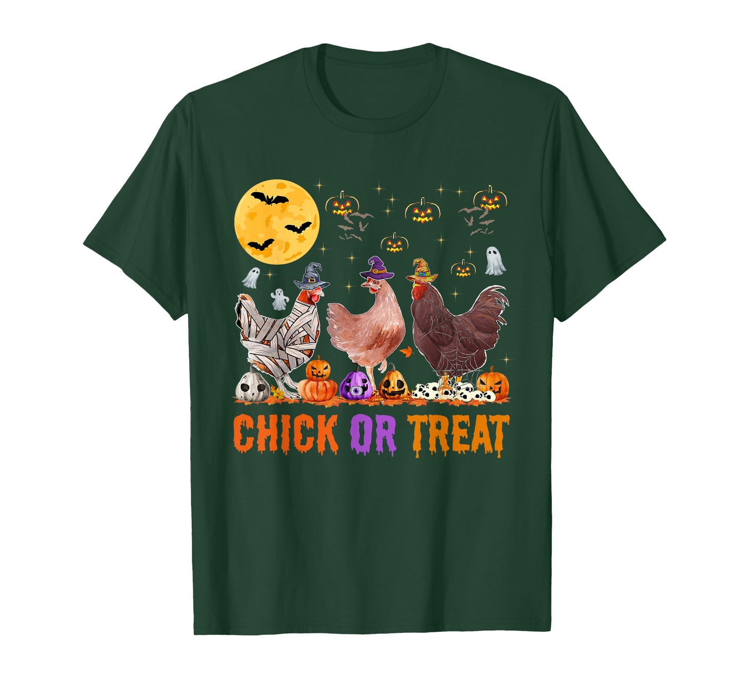 Fall Halloween Chicken Pumpkin Chick Or Treat Spooky T-Shirt