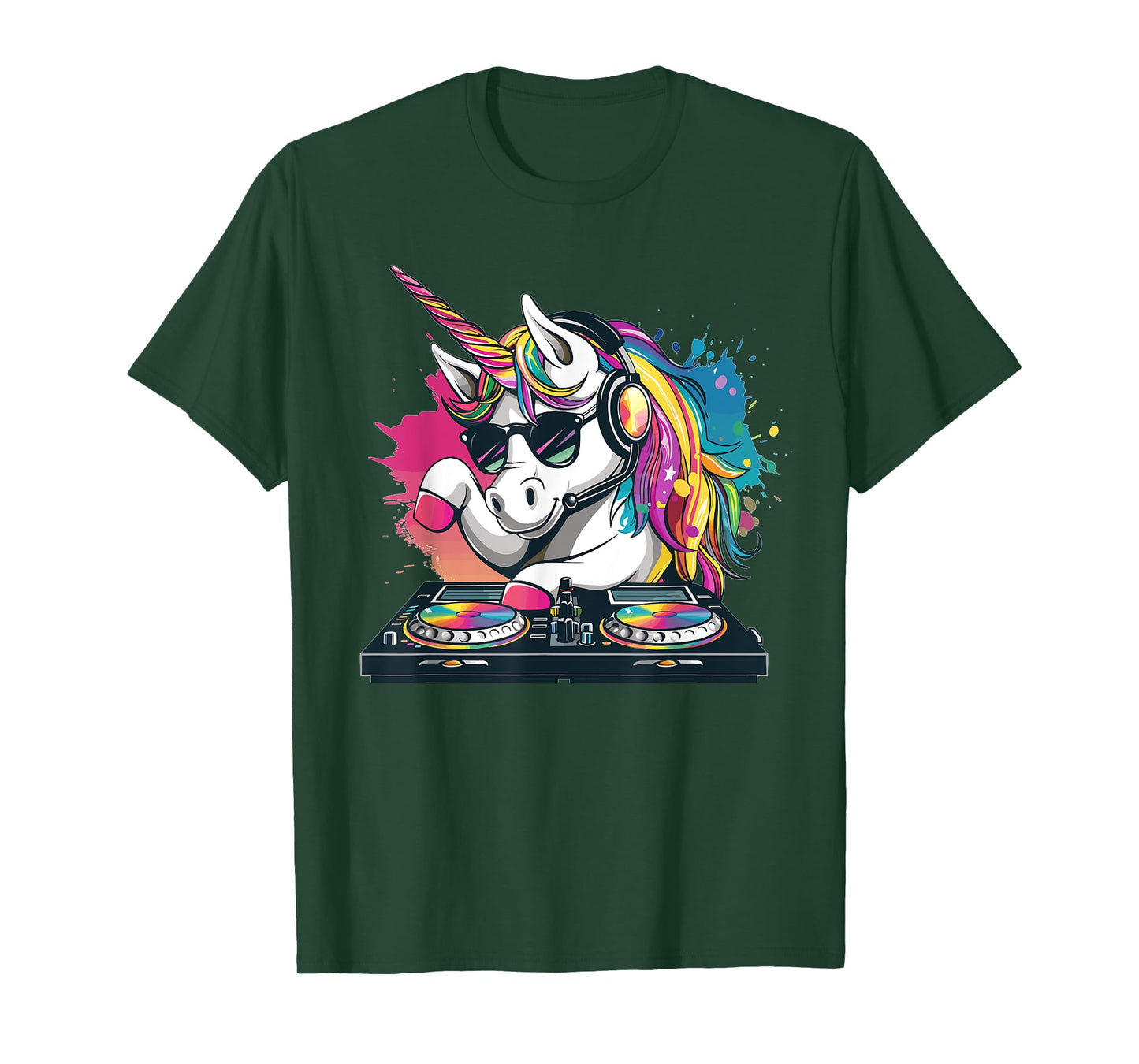 Cartoon Unicorn DJ T-Shirt
