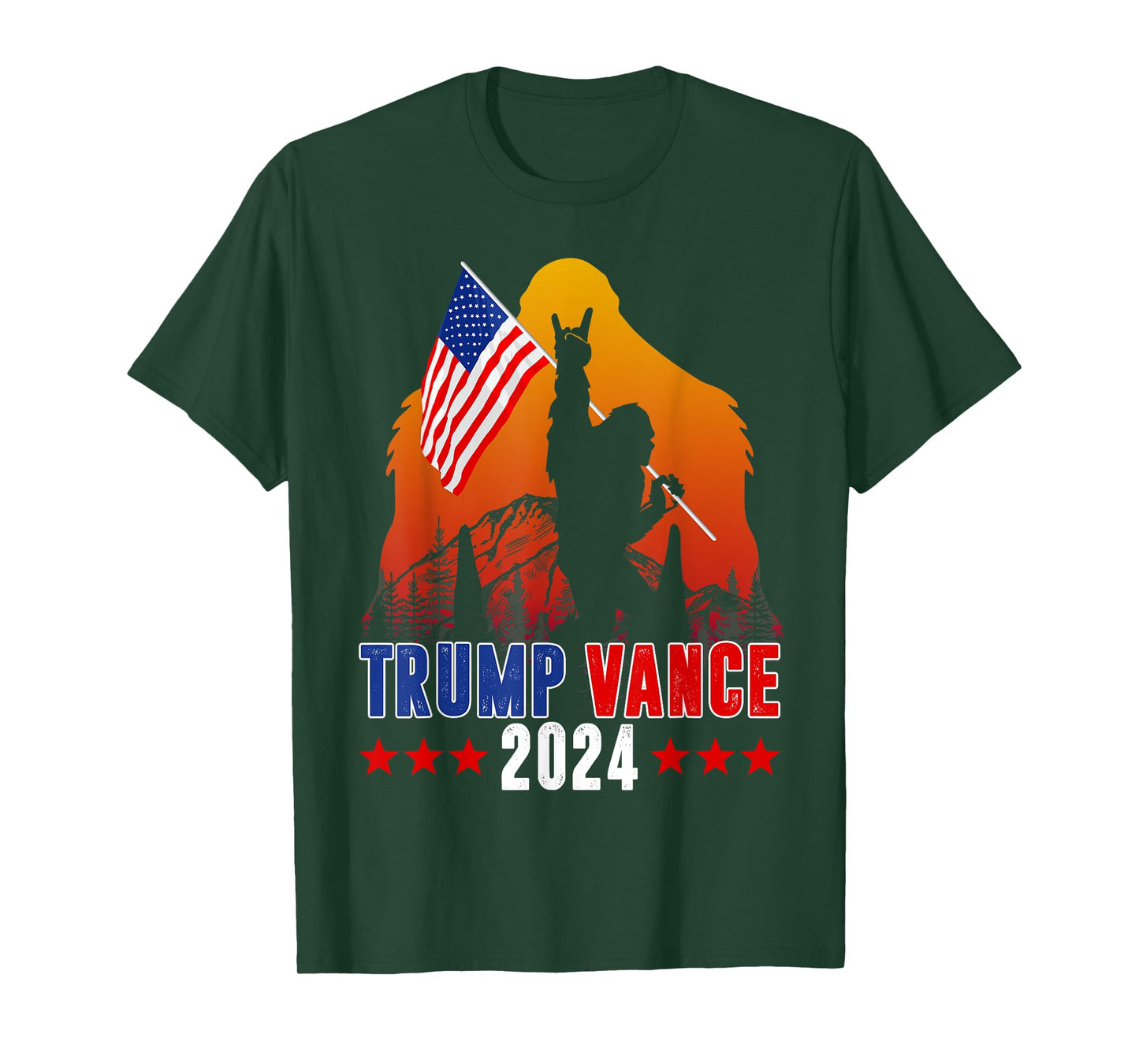 Trump Vance 2024 For President VP USA Election Bigfoot T-Shirt