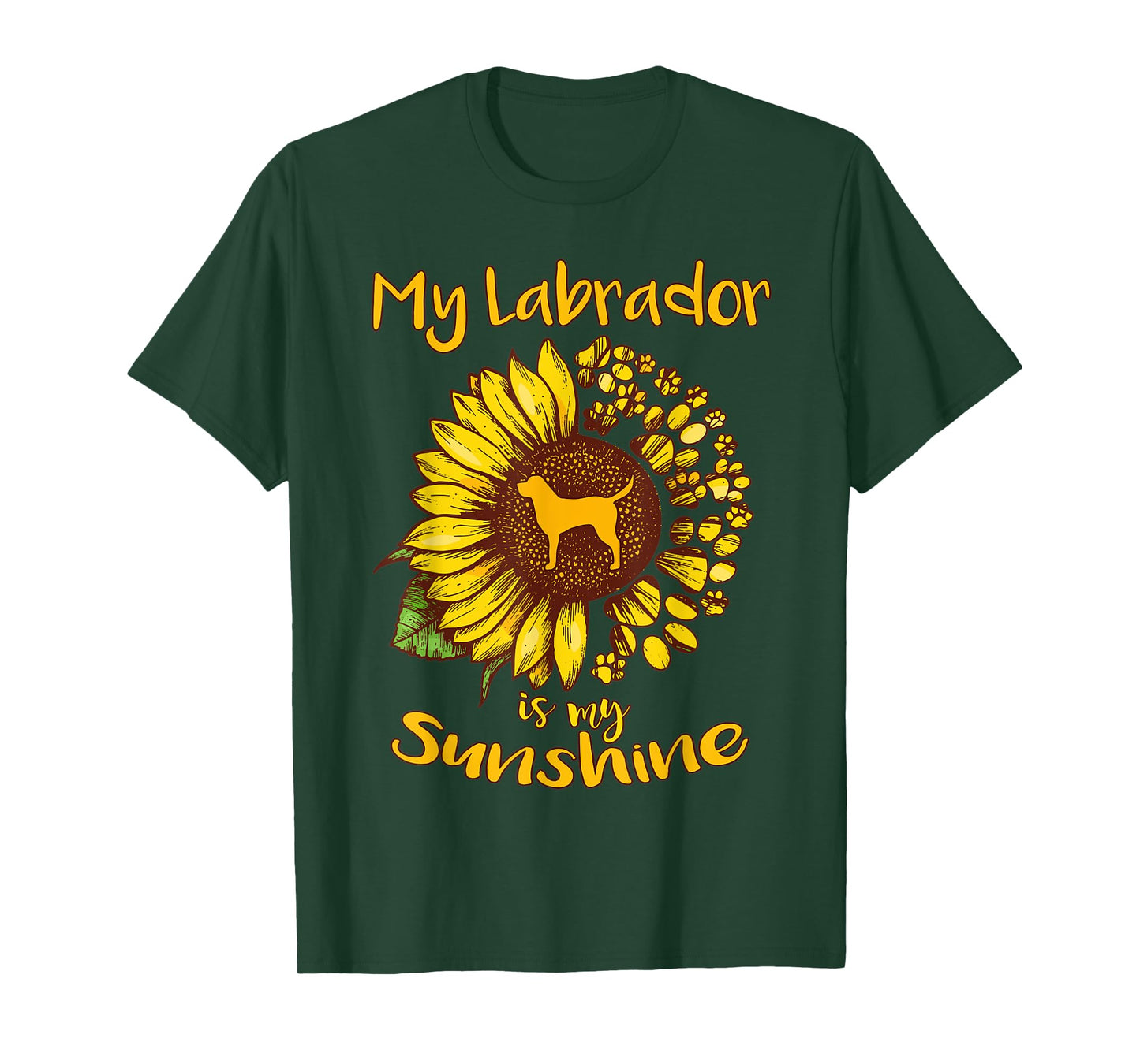 Labrador Retriever Dog My Sunshine Sunflower Dog Paw Puppy Men Women Kids T-Shirt