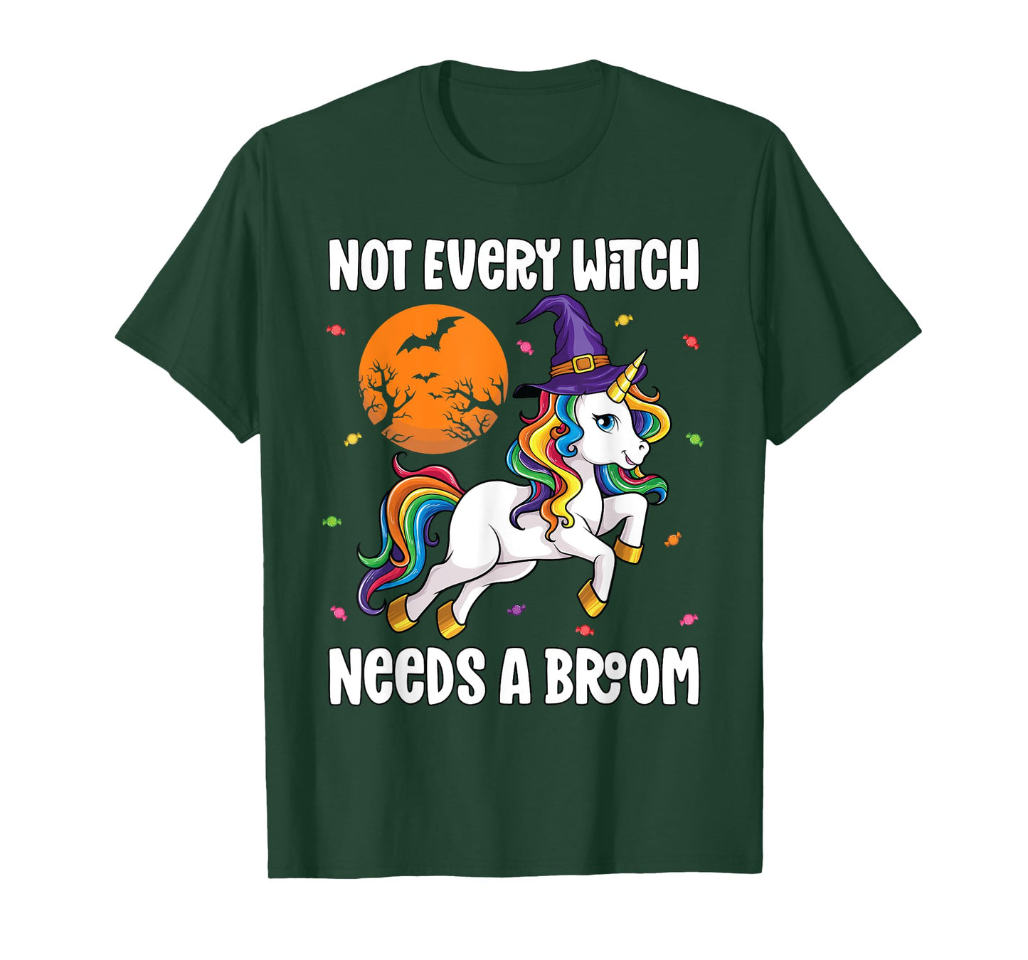 Halloween Unicorn Shirt Girls Women Witchy Unicorn Halloween T-Shirt