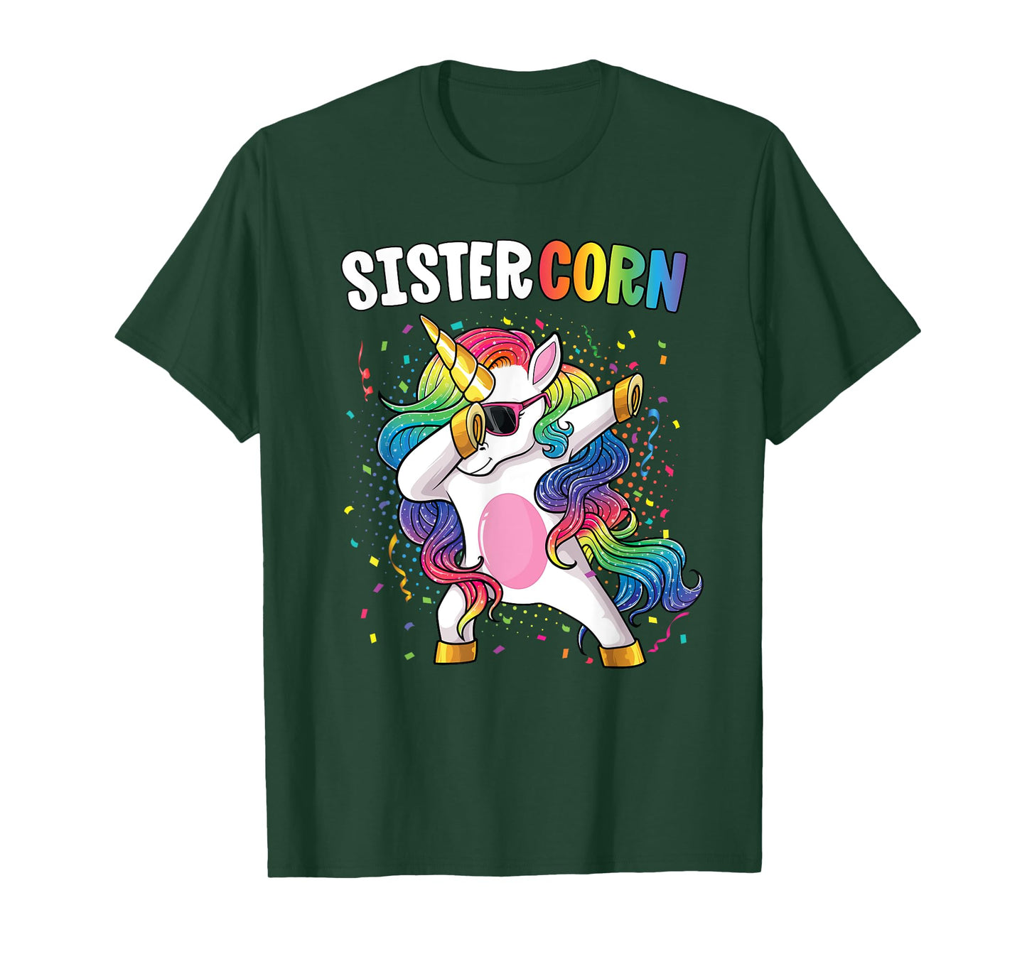 Sistercorn Girls Shirt Unicorn Birthday Dabbing Sister T-Shirt