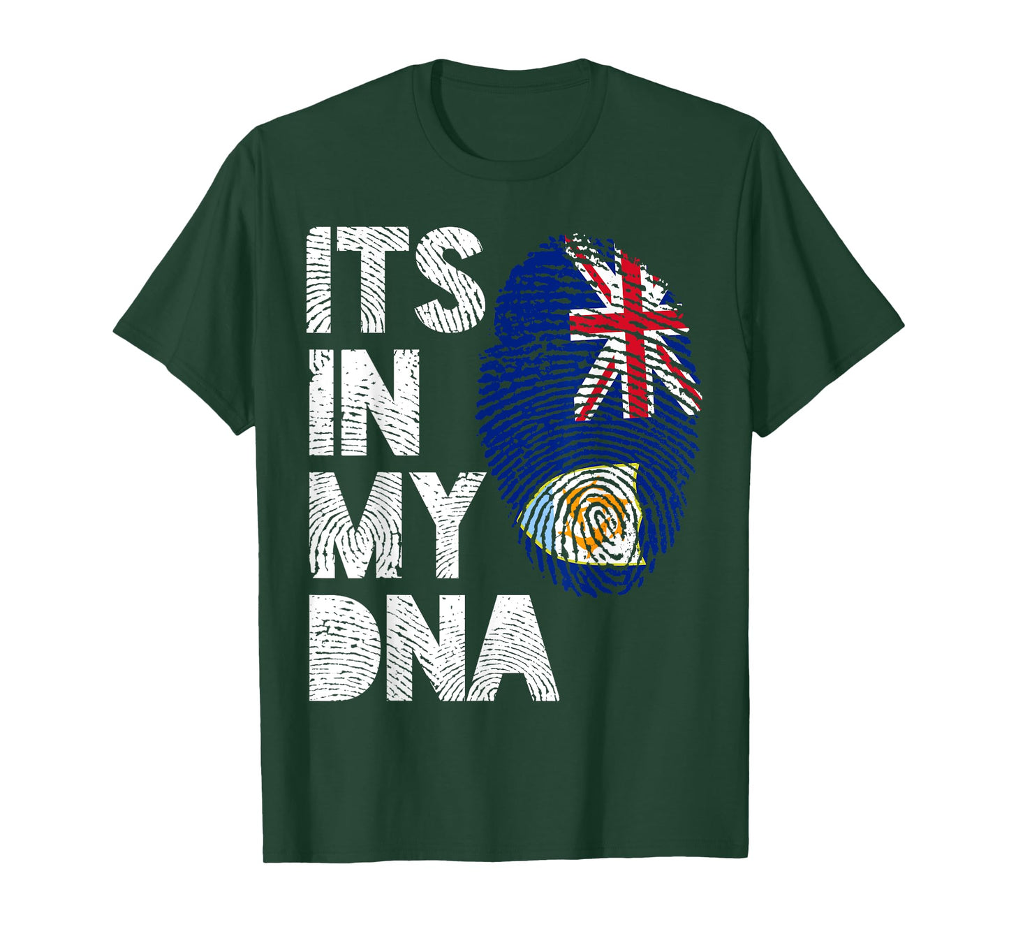 Its In My DNA Anguilla Flag Pride Fingerprint T-Shirt