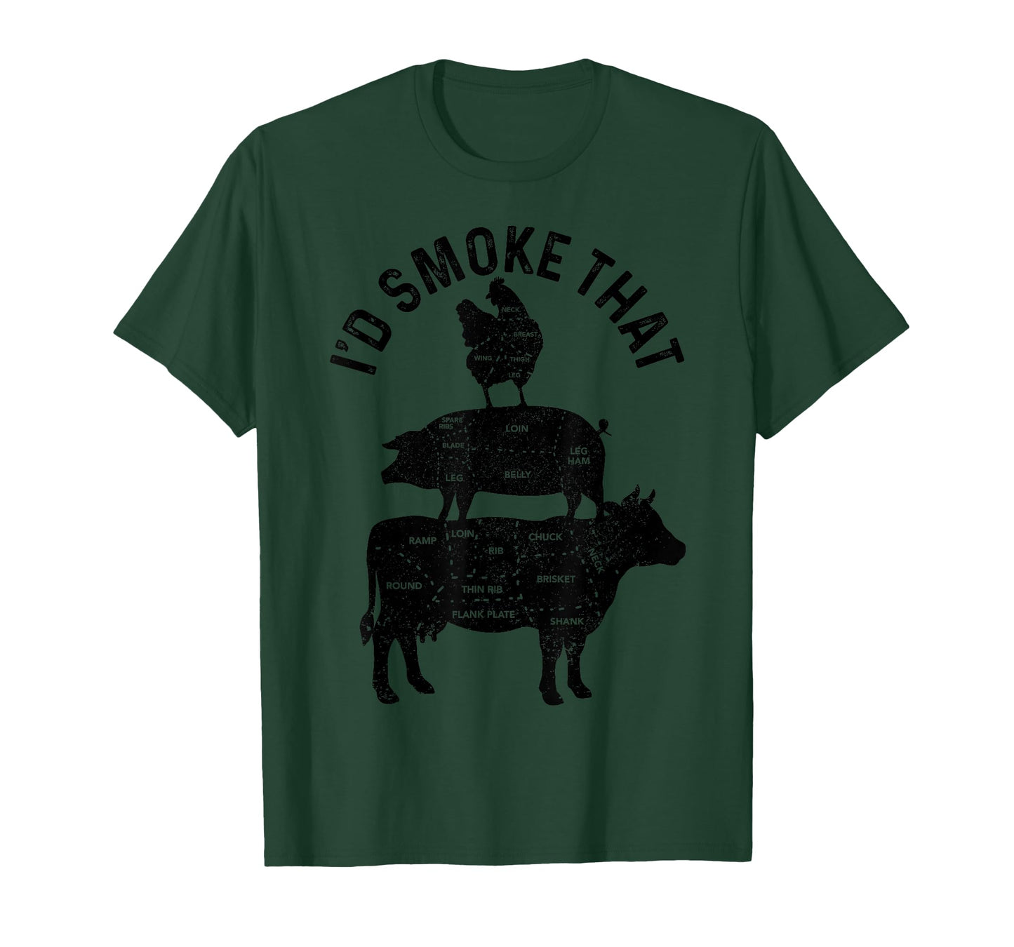Chef Butcher BBQ I'd Smoke That Pork Beef Funny Father's Day T-Shirt