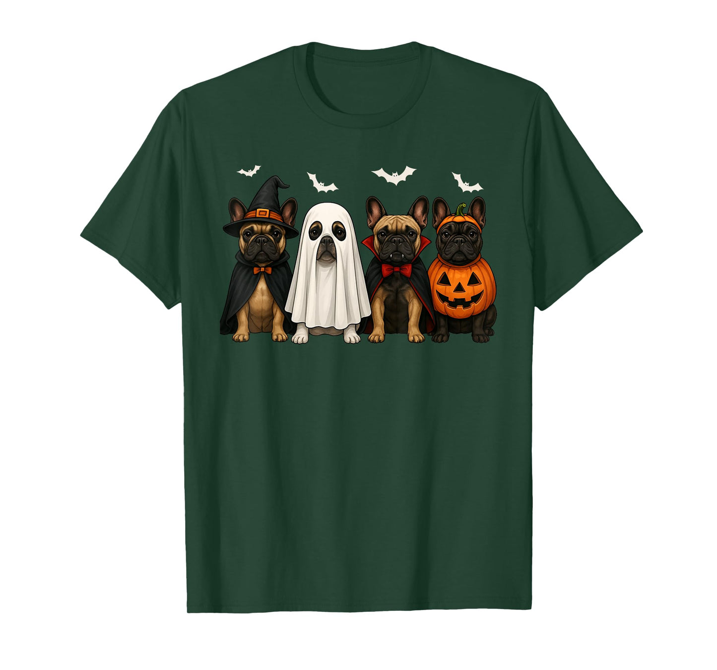 French Bulldog Ghost Dogs Halloween Costume Men Women Kids T-Shirt