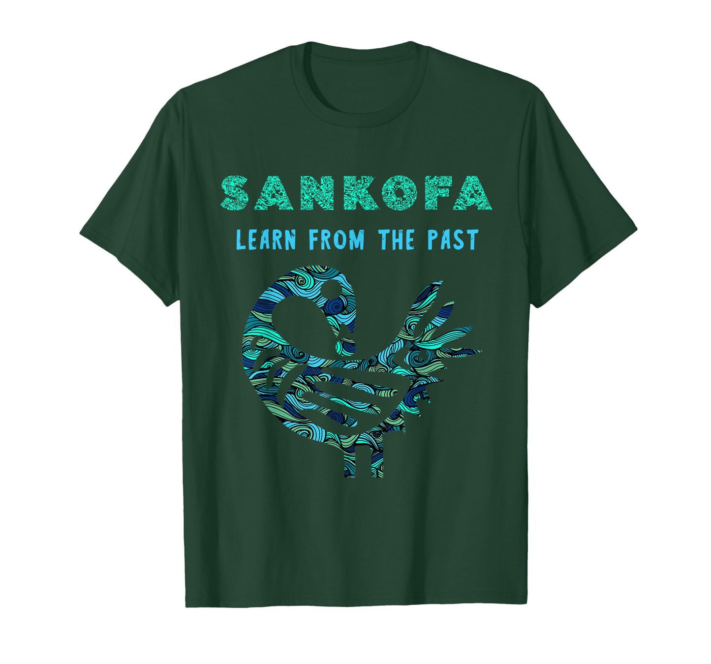 Sankofa Learn From The Past African Bird Pattern T-Shirt