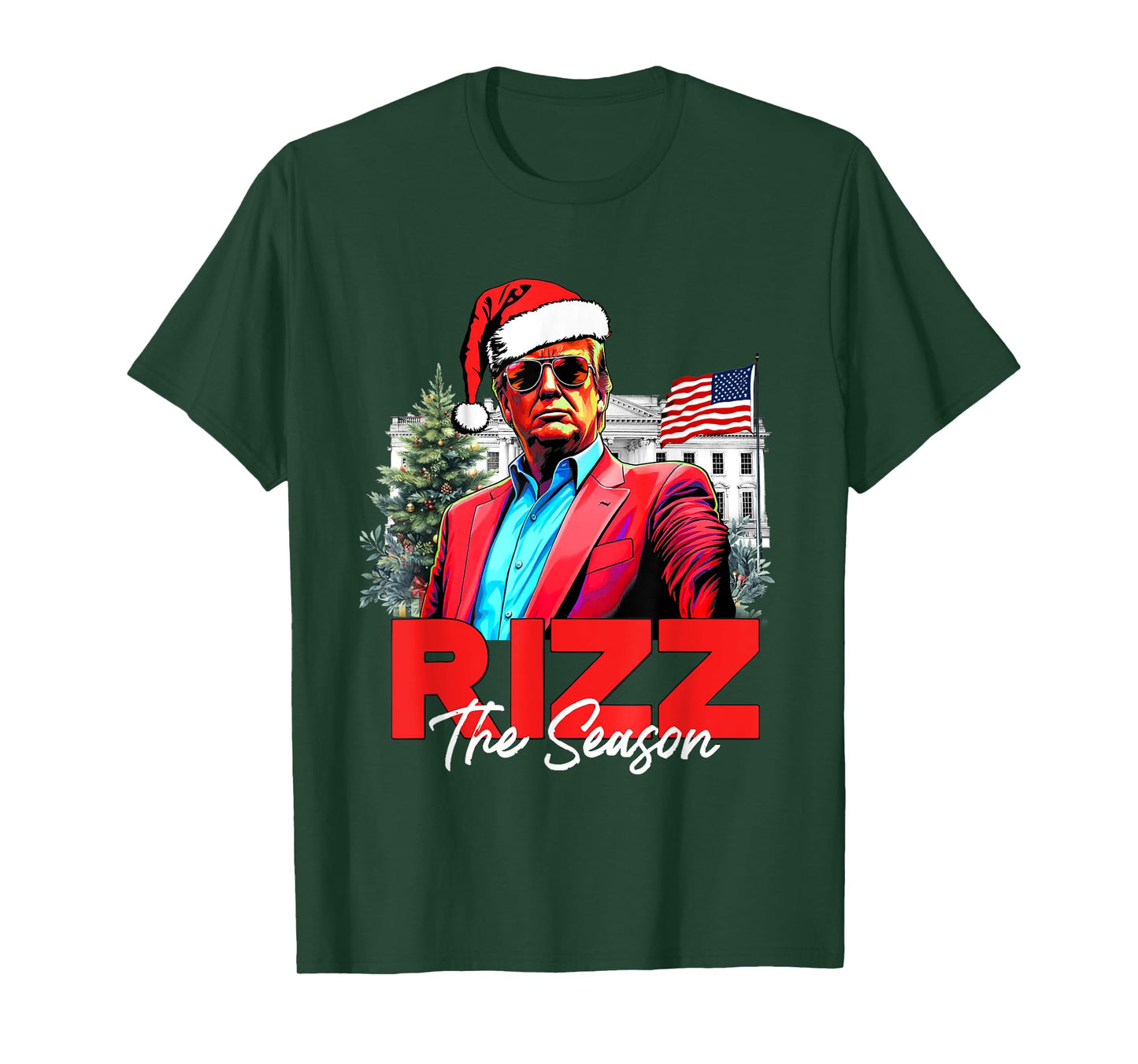 Funny Christmas Rizzmas Santa Xmas Rizz The Season Trump T-Shirt