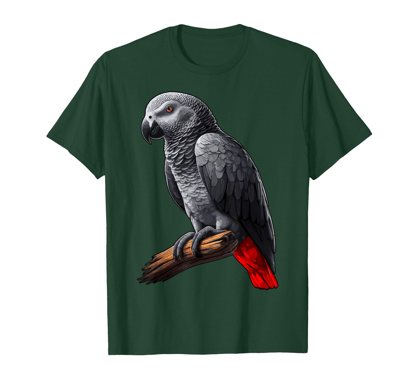 African Grey Parrot T-Shirt, Small, Black