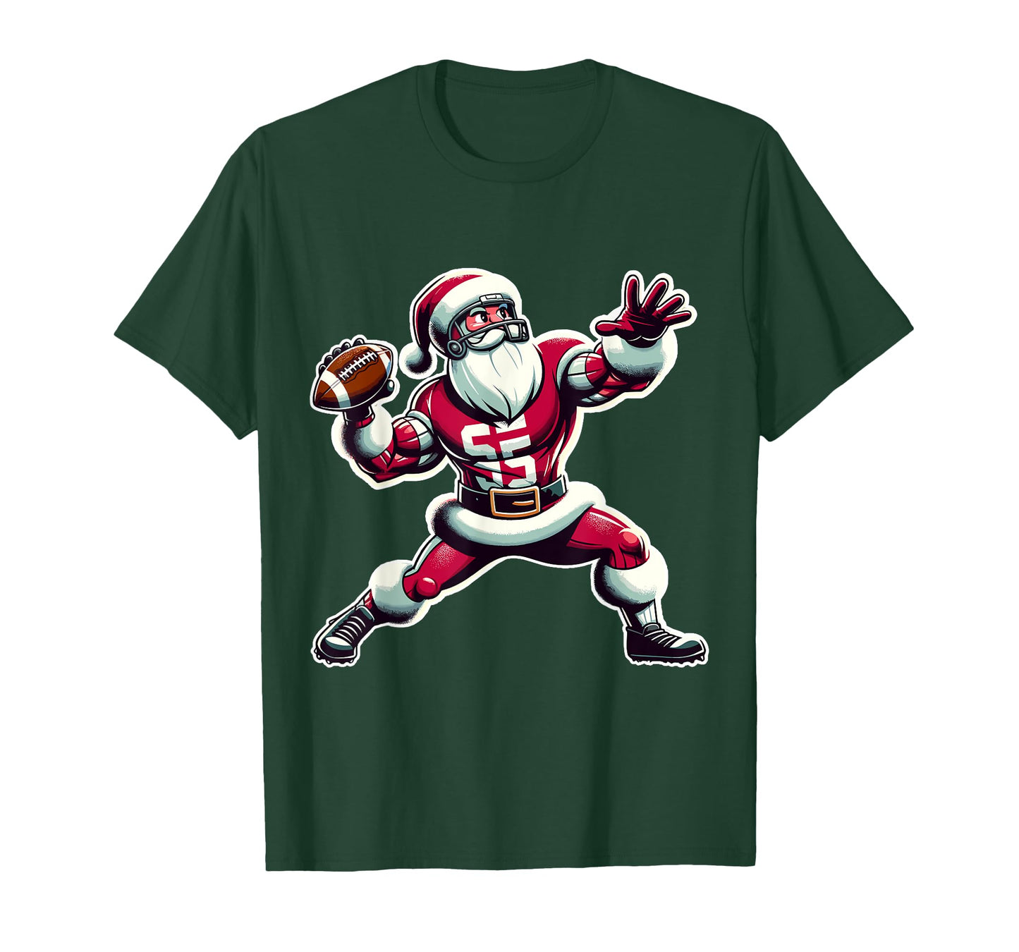 Christmas American Football Player Xmas For Men Boys PJ T-Shirt