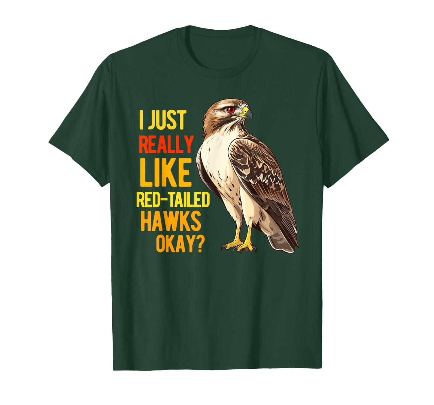 Red Tailed Hawk Enthusiast Chickenhawk Harlan's Hawk T-Shirt