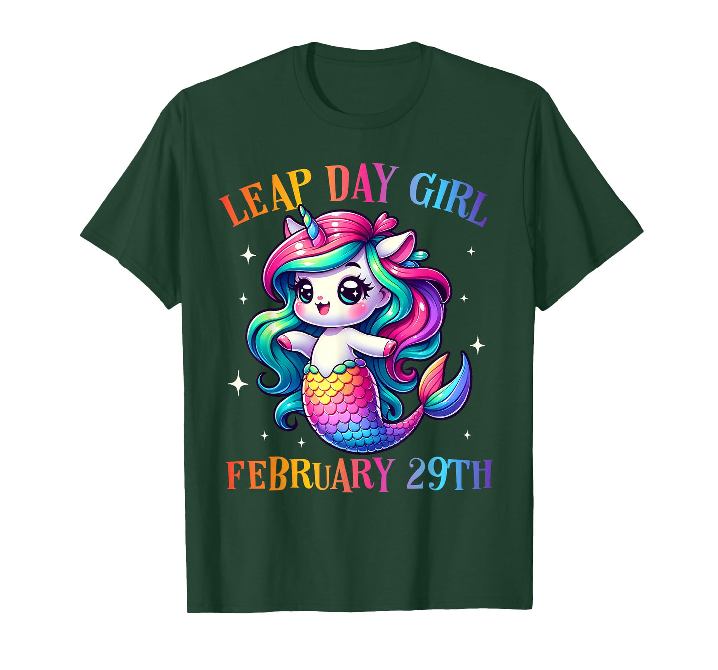 Leap Year Girl Mermicorn Leap Day Feb 29 Birthday Girls T-Shirt