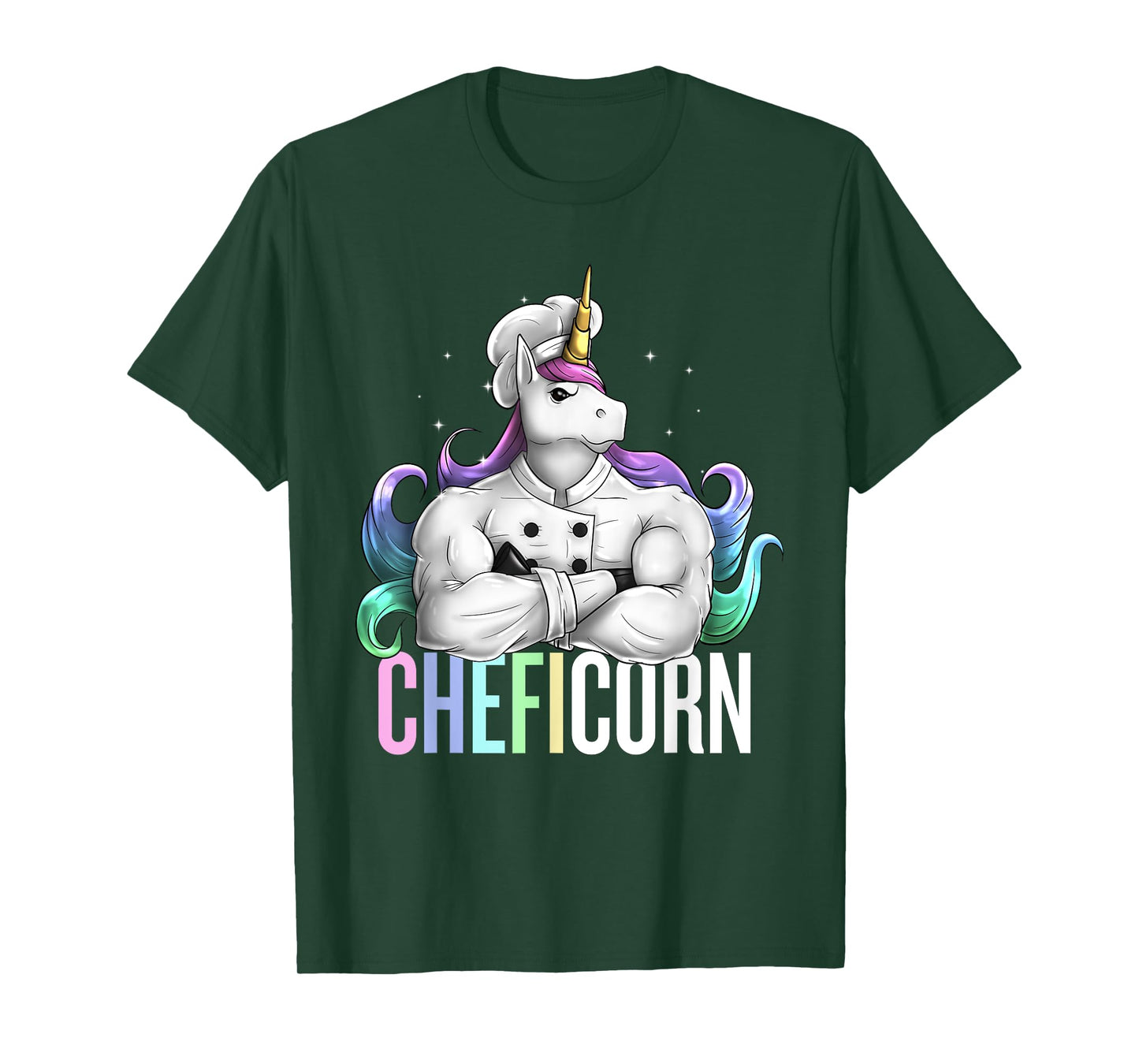 Unicorn Chef Cheficorn Cooking Pun Funny Cook Funny T-Shirt