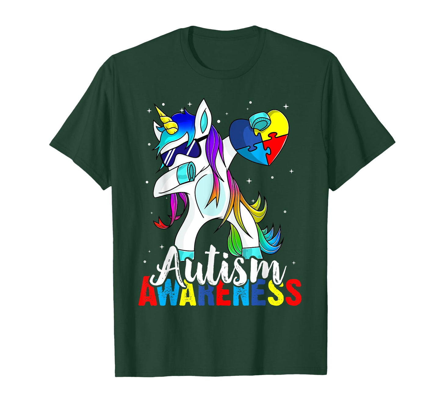 Dabbing Unicorn Autism Awareness Kids Girls Boys Be Kind Tee T-Shirt