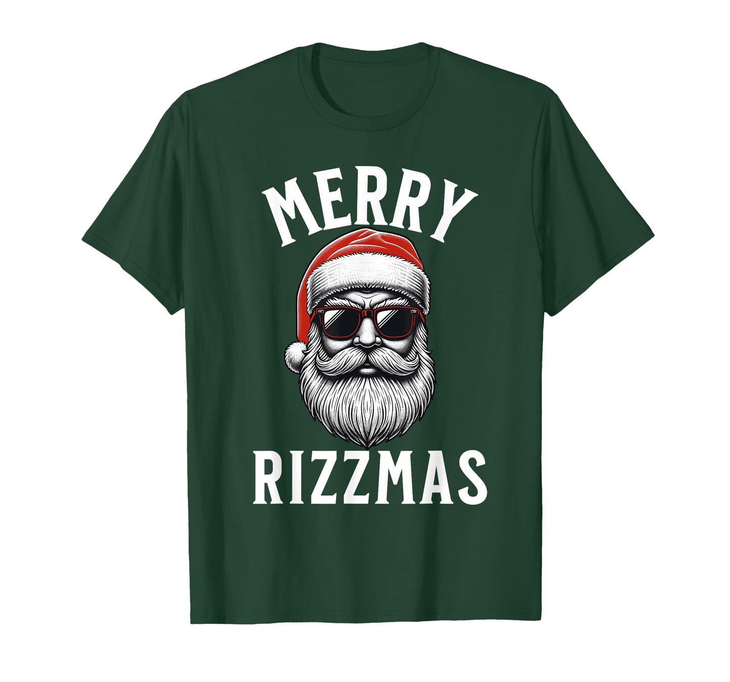Merry Rizzmas Funny Christmas Teen Boys Kids Men Silly Santa T-Shirt
