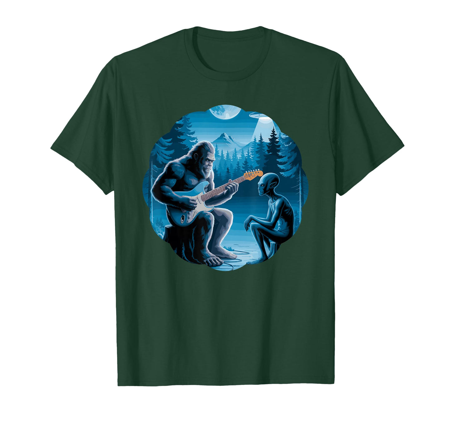 Alien & Bigfoot, Guitar & Guitar Lovers T-Shirt