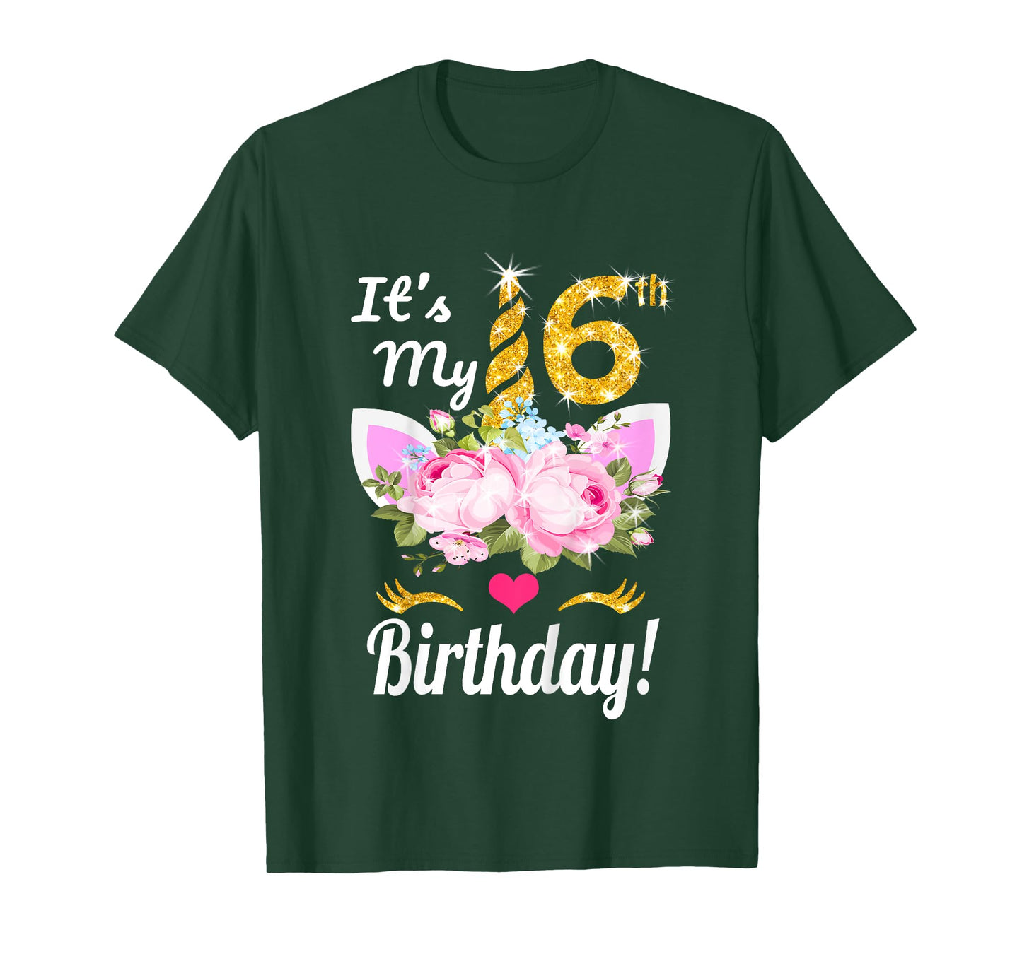 Its My 6th Birthday Shirt Girls (6 Year Old) Unicorn Outfit T-Shirt