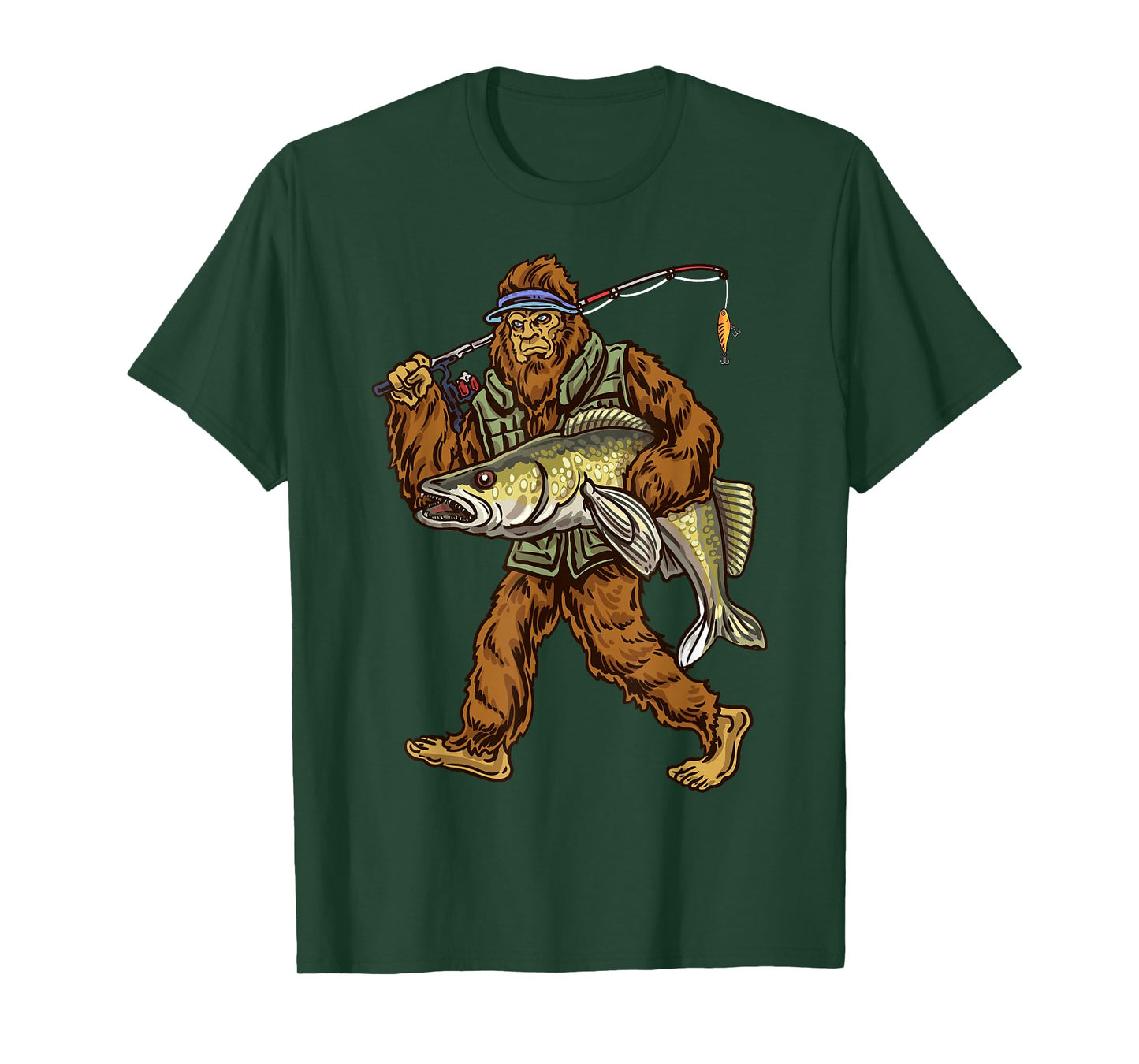 Walleye Fishing Sauger Hunting Bigfoot Fishermen T-Shirt