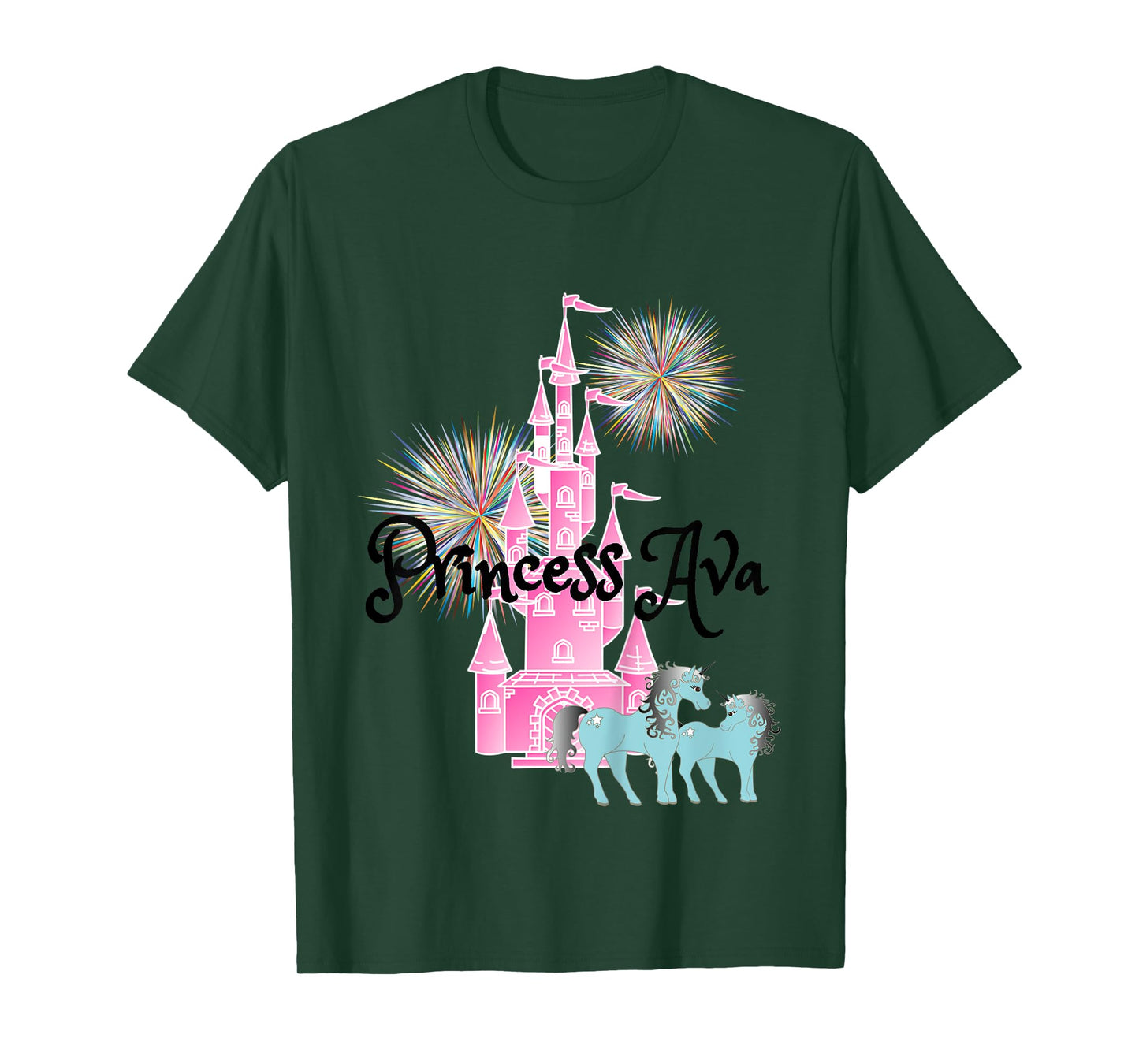 Kids Princess Ava Name Girls Personalized Custom T-Shirt