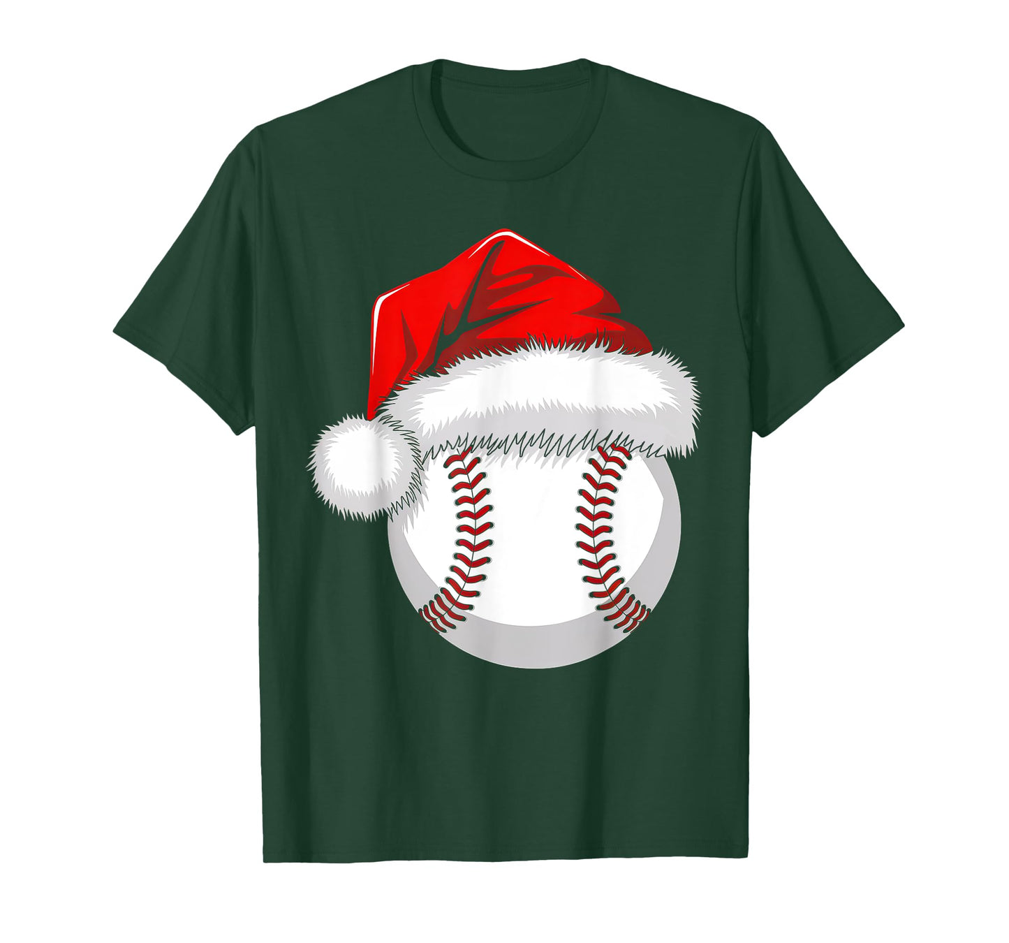 Funny Santa Hat Xmas Sport Lover Christmas Baseball Player T-Shirt