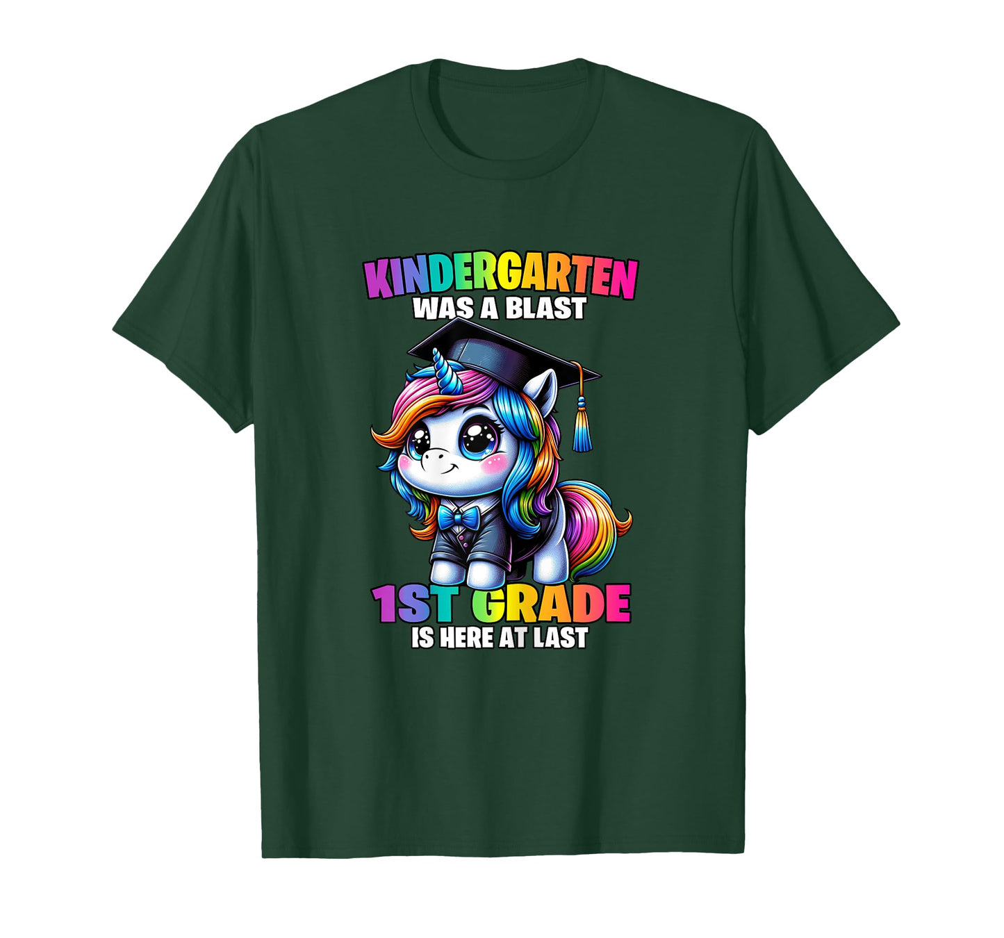 Graduation Kindergarten Was a Blast Unicorn Girls Grad T-Shirt