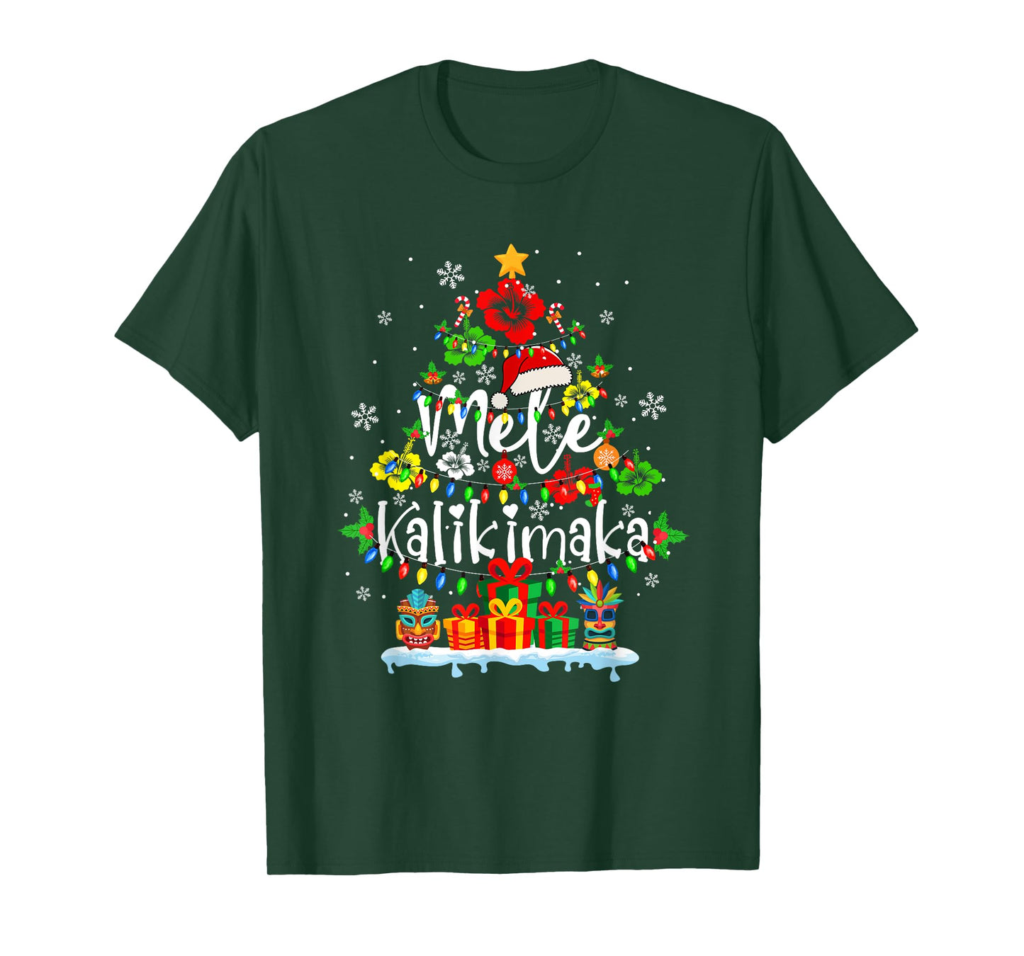 Mele Kalikimaka Christmas Tree Mexican Colorful Floral Lover T-Shirt