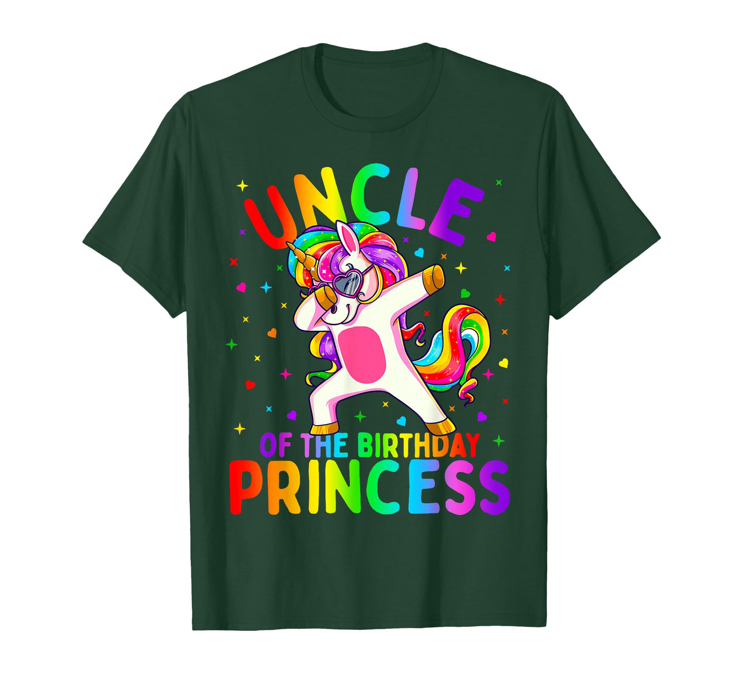 Uncle of the Birthday Princess Girl Dabbing Unicorn T-Shirt