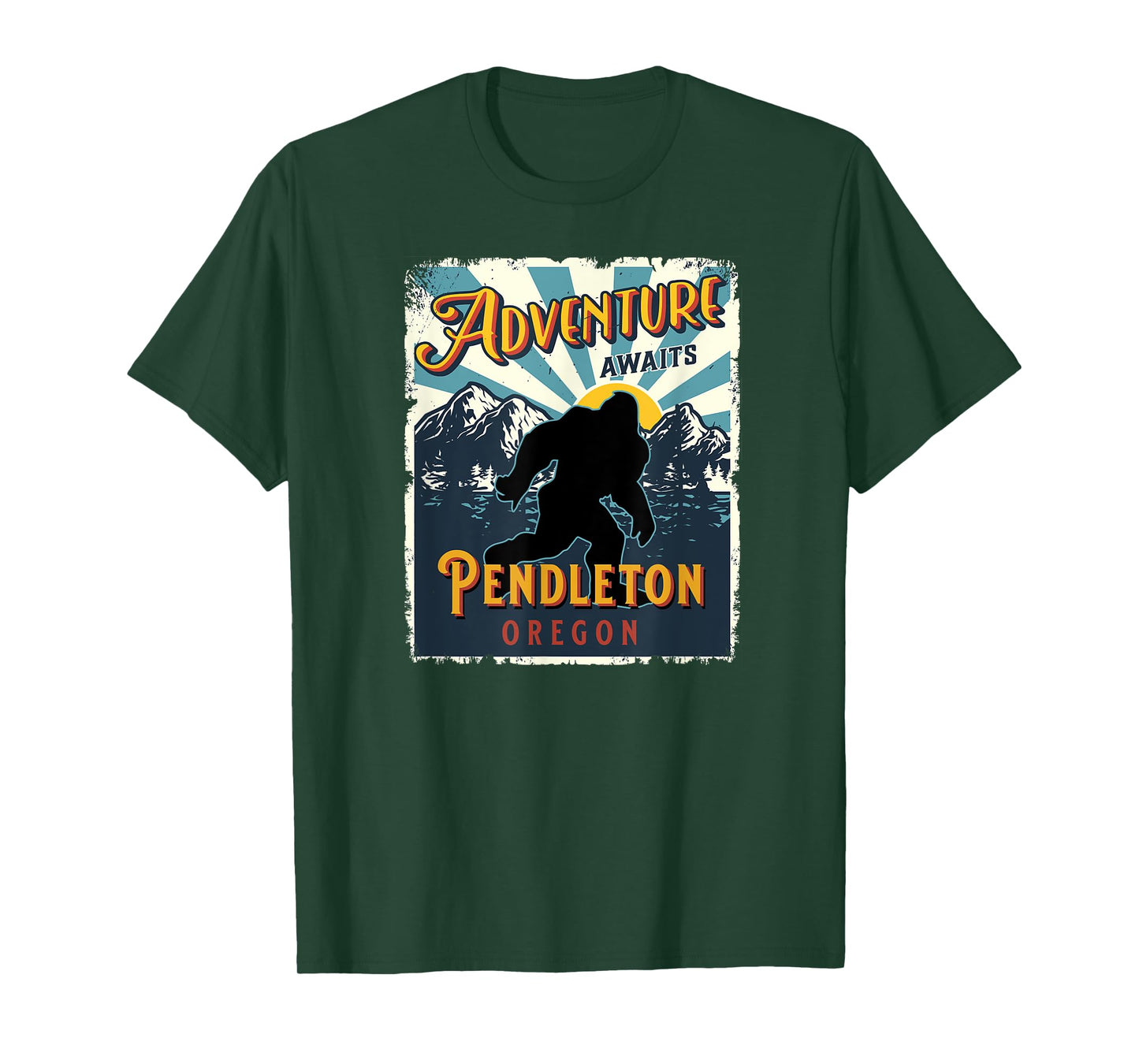 Pendleton Oregon Retro Sasquatch Big Foot Bigfoot Souvenir T-Shirt