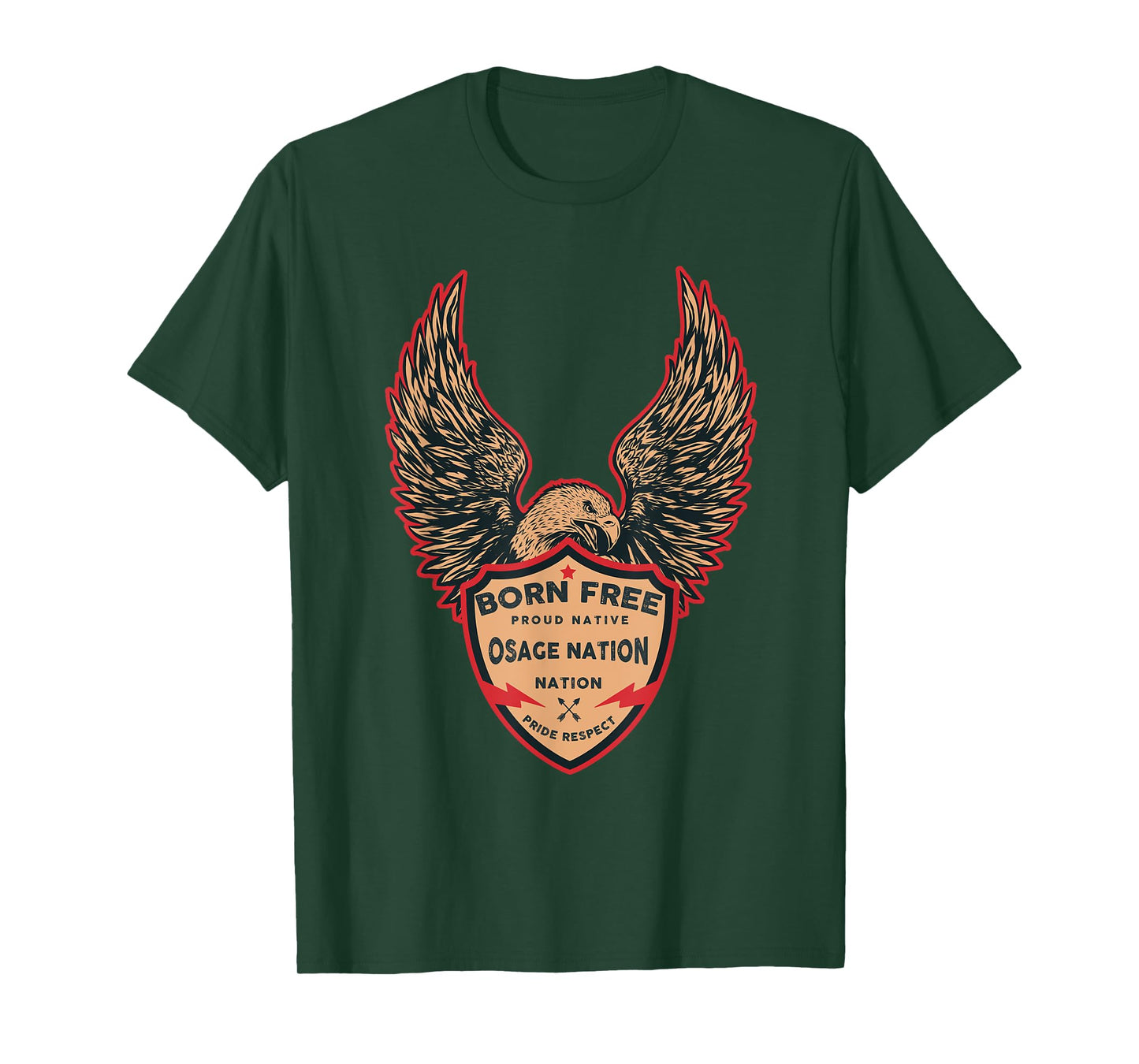Osage Nation Native American Indian Born Freedom Eagle T-Shirt